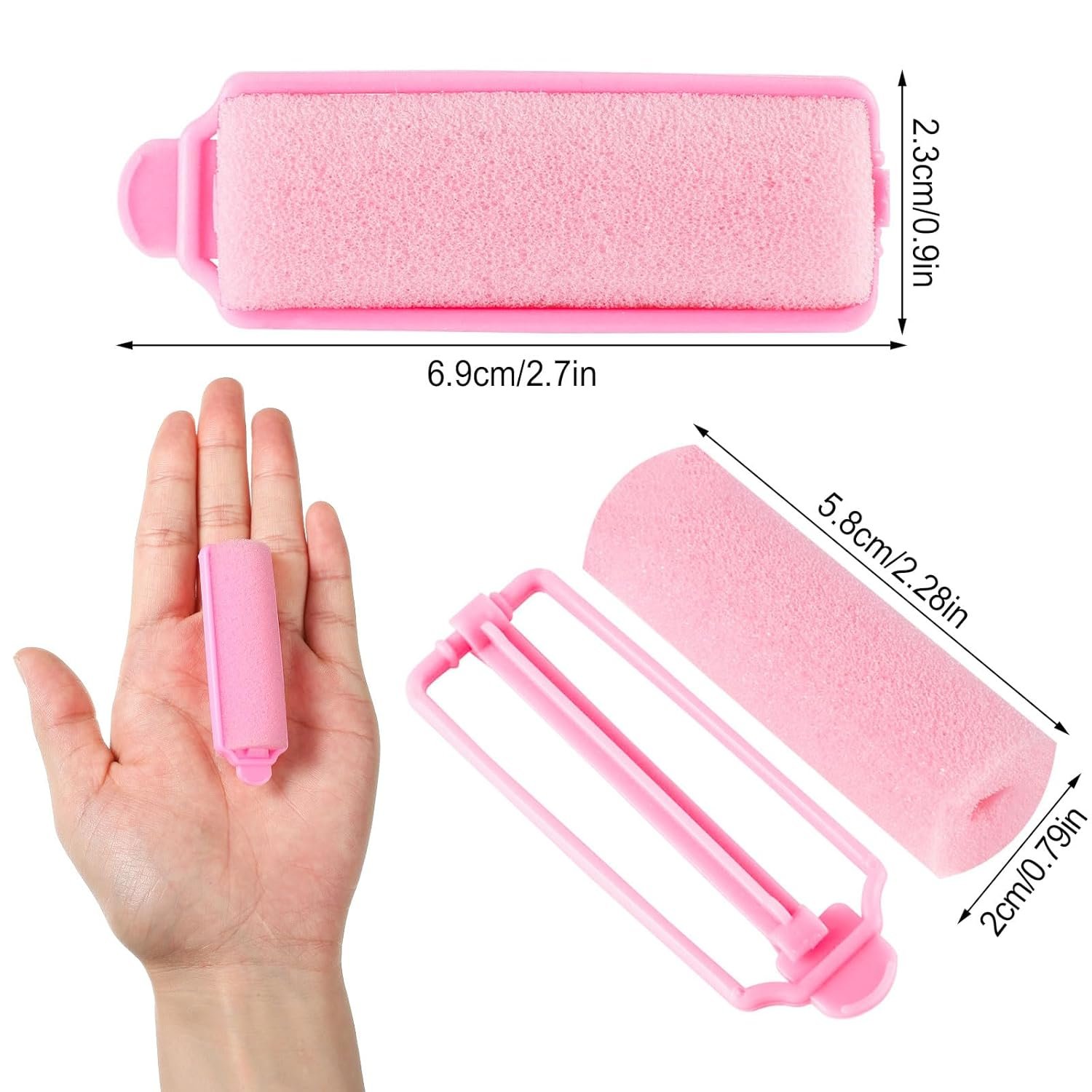 12 Pcs Foam Sponge Hair Rollers 2.4 Inch Hair Curlers to Sleep Heatless Curler Hair Pink Party Mardi Gras Hairstyles