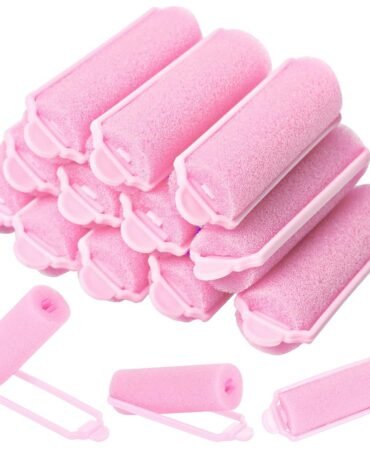 12 Pcs Foam Sponge Hair Rollers 2.4 Inch Hair Curlers to Sleep Heatless Curler Hair Pink Party Mardi Gras Hairstyles