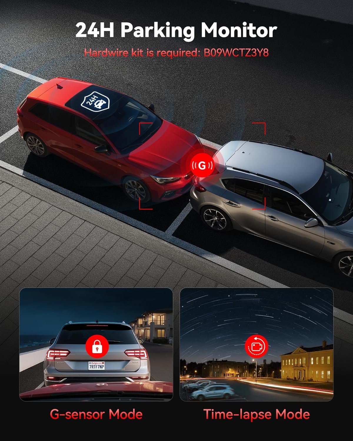 REDTIGER 4K Dash Cam Front Rear, STARVIS 2 Sensor, Free Card Included, 5.8GHz WiFi-20MB/s Fast Download, Dash Camera for Cars with GPS, WDR Night Vision, 170°Wide Angle, 24H Parking Mode(F7NP)