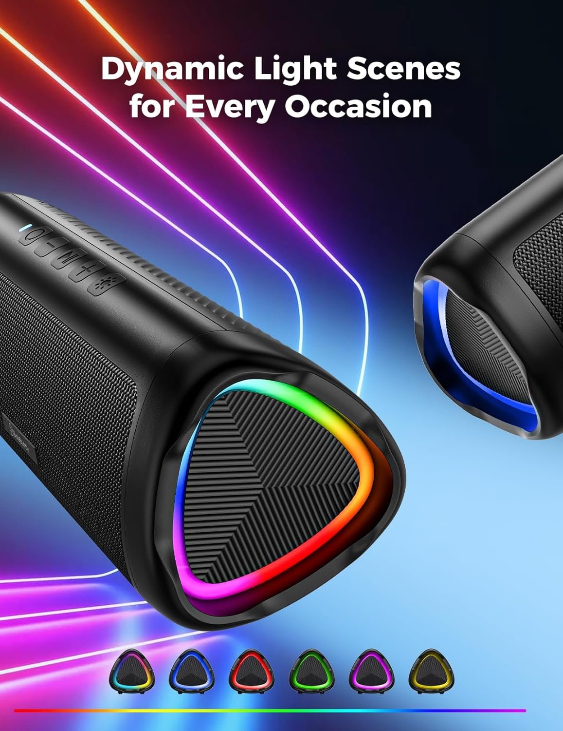 Bluetooth Speaker, 20W HD Sound, Portable Wireless, IPX5 Waterproof, Up to 24H Playtime, TWS, for Home/Party/Outdoor/Camping/Beach Essentials, Birthday Gift for Fathers Day Men Dad Husband (Black)