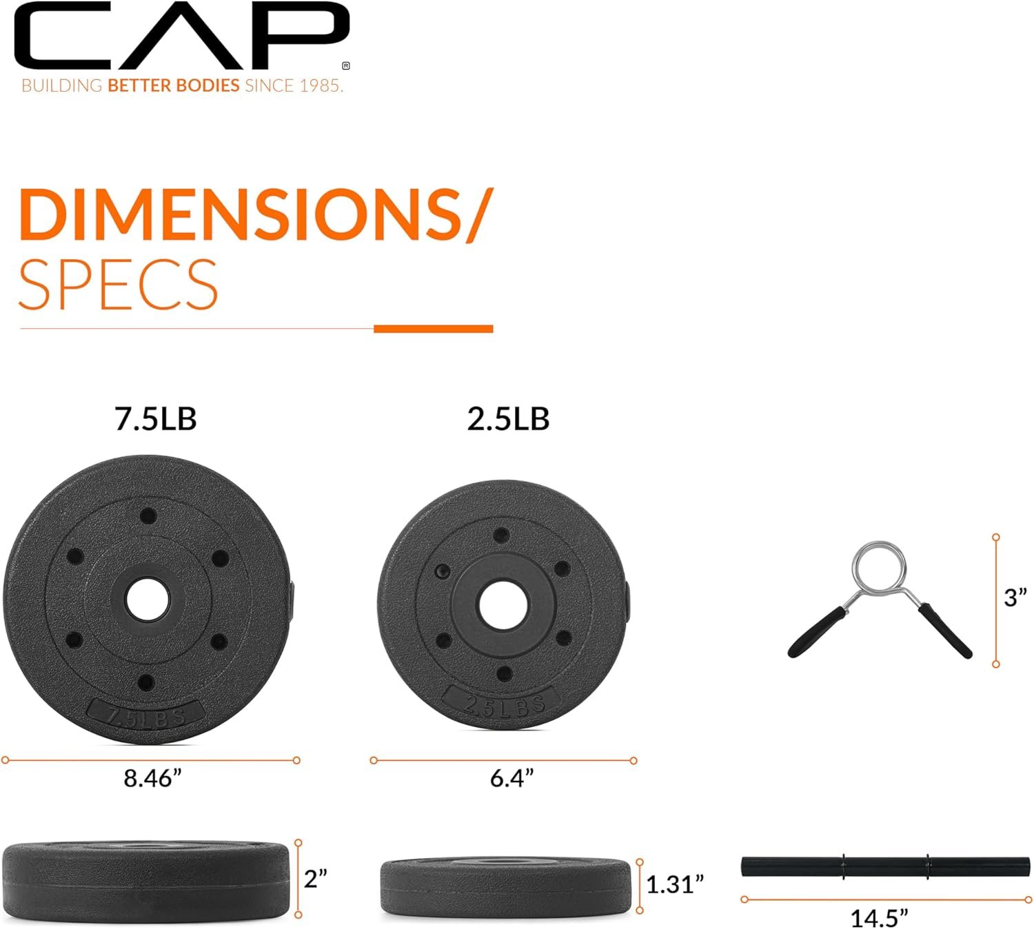 CAP Barbell 40-Pound Adjustable Cement Dumbbell Set – Versatile Weights for Home Gym Excellence