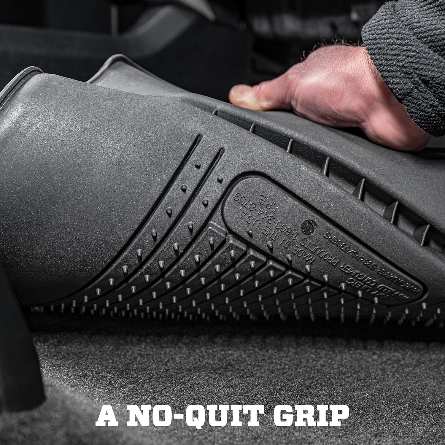 Husky Liners Weatherbeater Floor Mats | Fits 2019 - 2025 Chevrolet Silverado & GMC Sierra 1500; 2020-2025 Silv./Sierra 2500/3500 Crew Cab w/Carpet & Underseat Stg | Front & 2nd Row, 3-pc Black - 94021