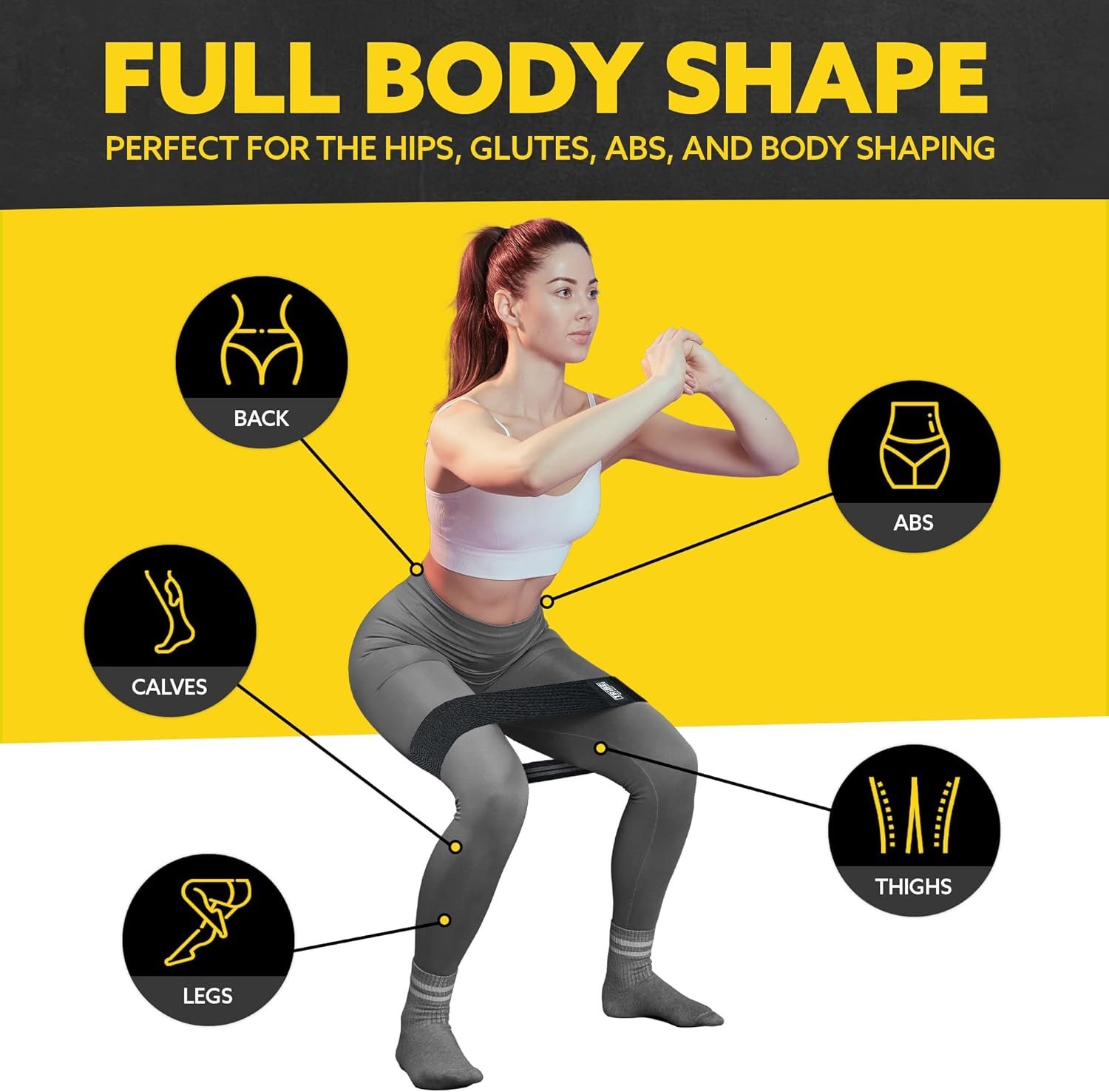 Tribe Lifting Resistance Bands for Working Out - 3 Pack Fabric Workout Bands for Women and Men - Booty Bands for Legs and Glute - Non Slip Exercise Bands Set for Squat Hip Thigh