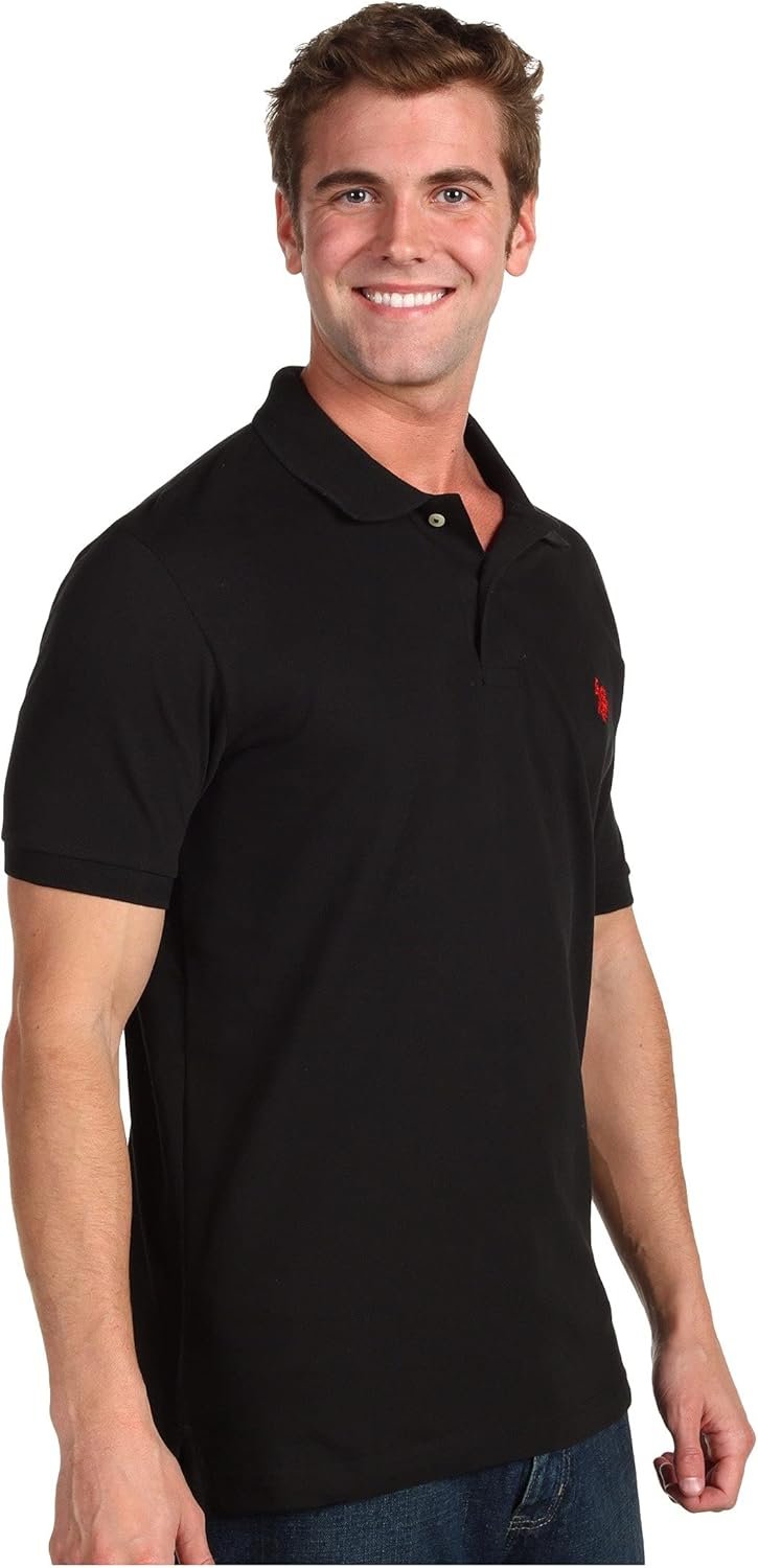 U.S. Polo Assn. Men's Classic Polo Shirt, Two-Button Closure Pique Polo Shirt, Summer Fashion Golf Shirt