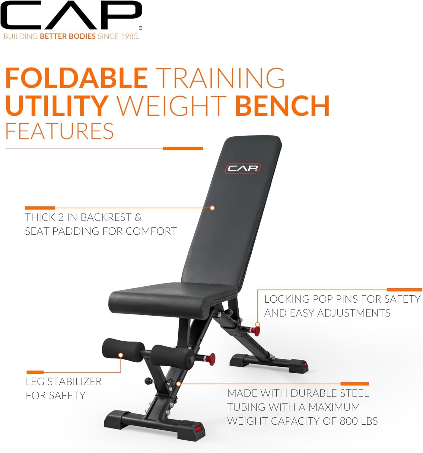 CAP Barbell Multi-Purpose Adjustable Utility Strength Training Weight Bench | Multiple Options