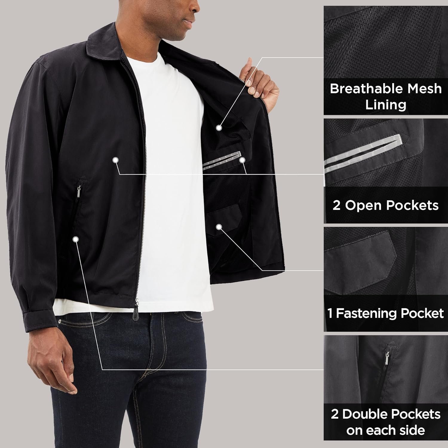 London Fog Men's Auburn Zip-Front Golf Jacket