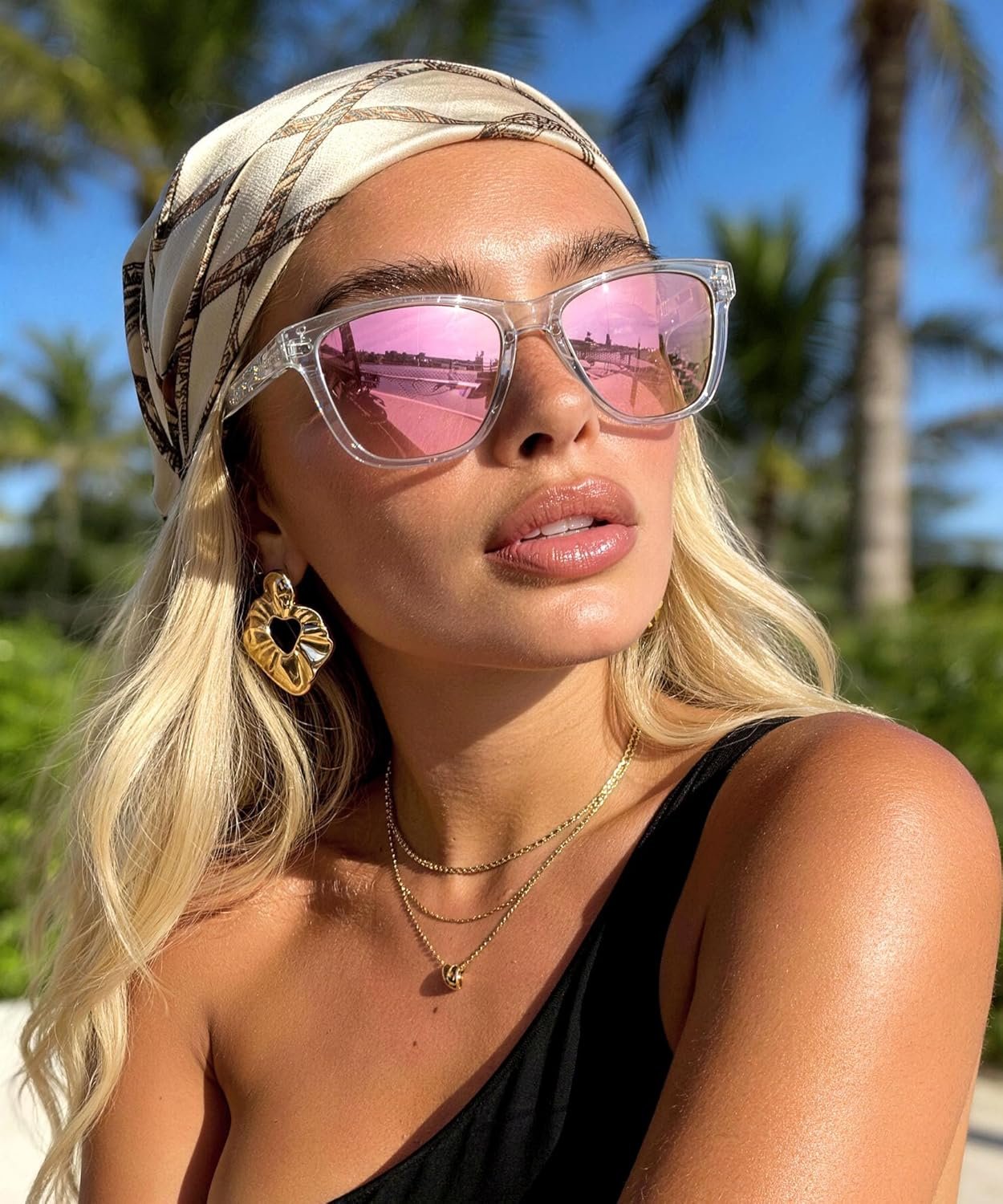 KALIYADI Womens-Sunglasses Polarized Sunglasses-Womens Trendy: Retro Sun Glasses with UV Protection for Travel Driving