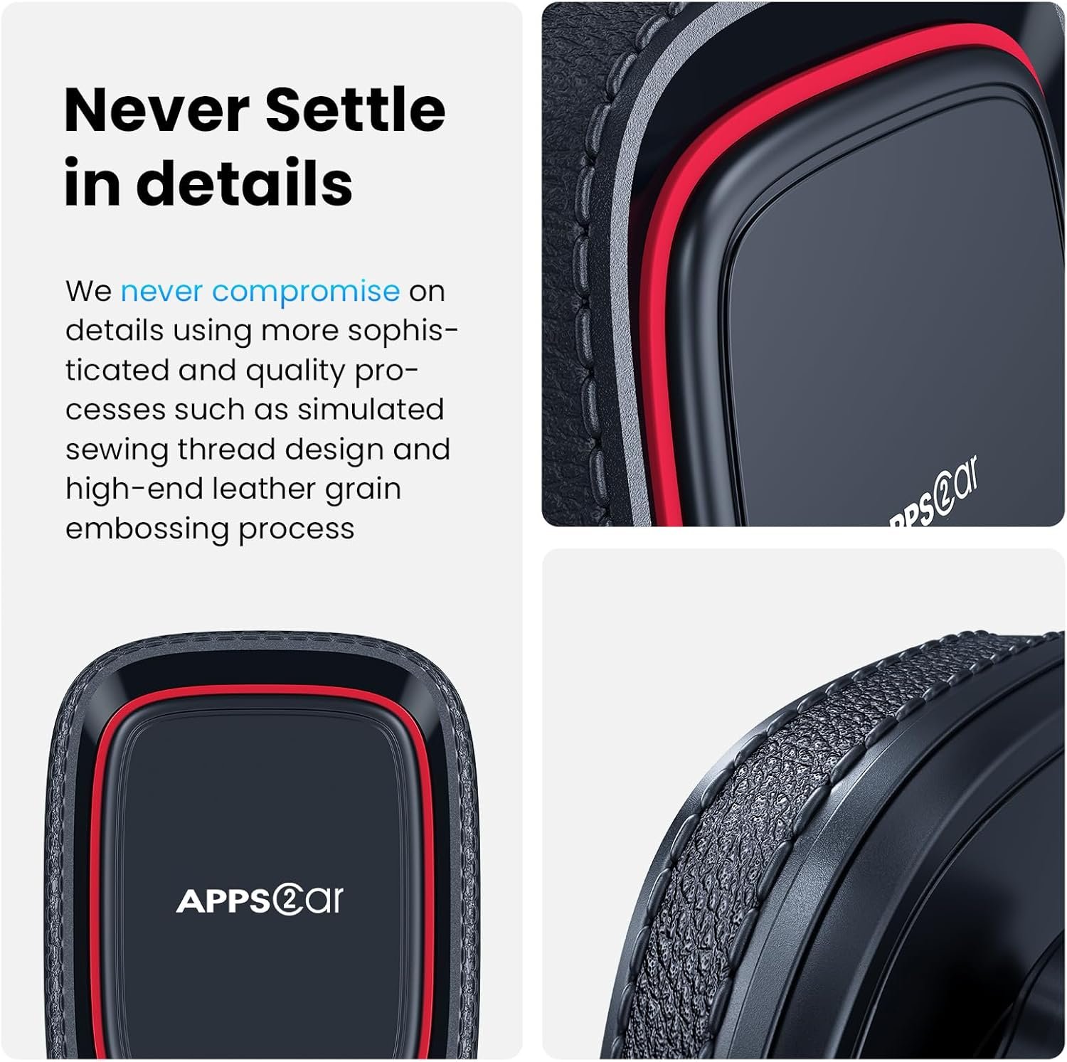 APPS2Car Magnetic Phone Mount for Car, Dashboard & Windshield Suction Cup Holder with Telescopic Arm, Requires Metal Plate for Proper Use, Fit for Android Smartphones(NOT for MagSafe)