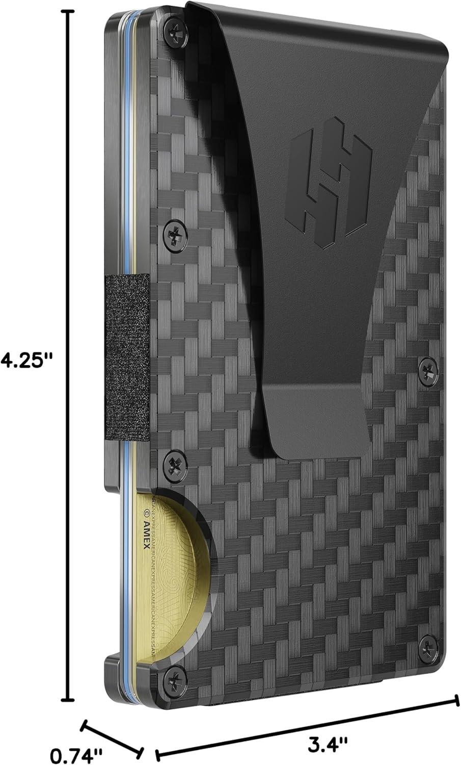 Hayvenhurst Wallet for Men - Slim RFID Blocking Metal Wallet with Money Clip, Minimalist Front Pocket Credit Card Holder, Small Mens Wallet