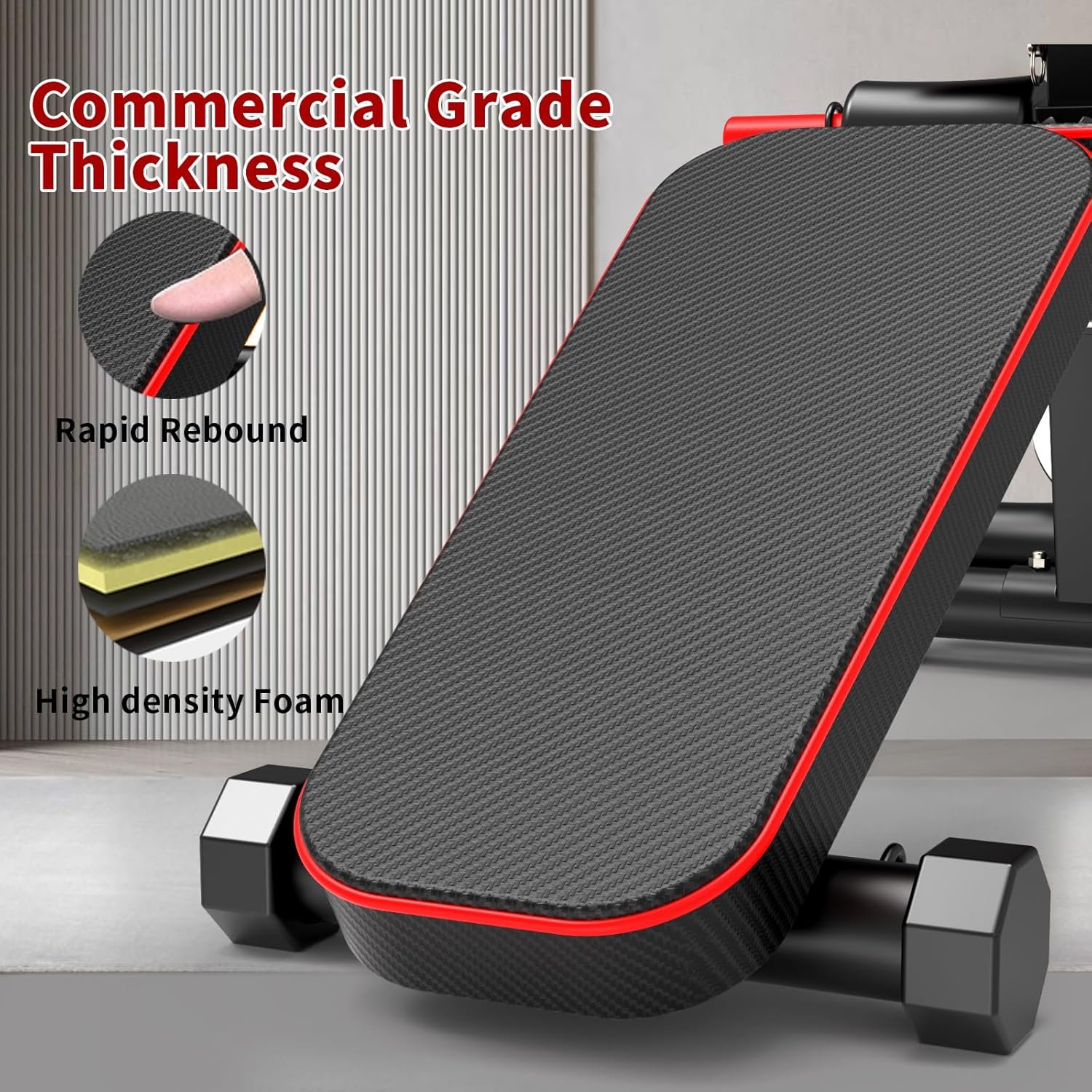 K KiNGKANG Adjustable Weight Bench,1050 lbs Foldable Workout Bench with 8 Back Positions, Incline Decline Flat Exercise Bench for Home Gym Full Body Strength Training