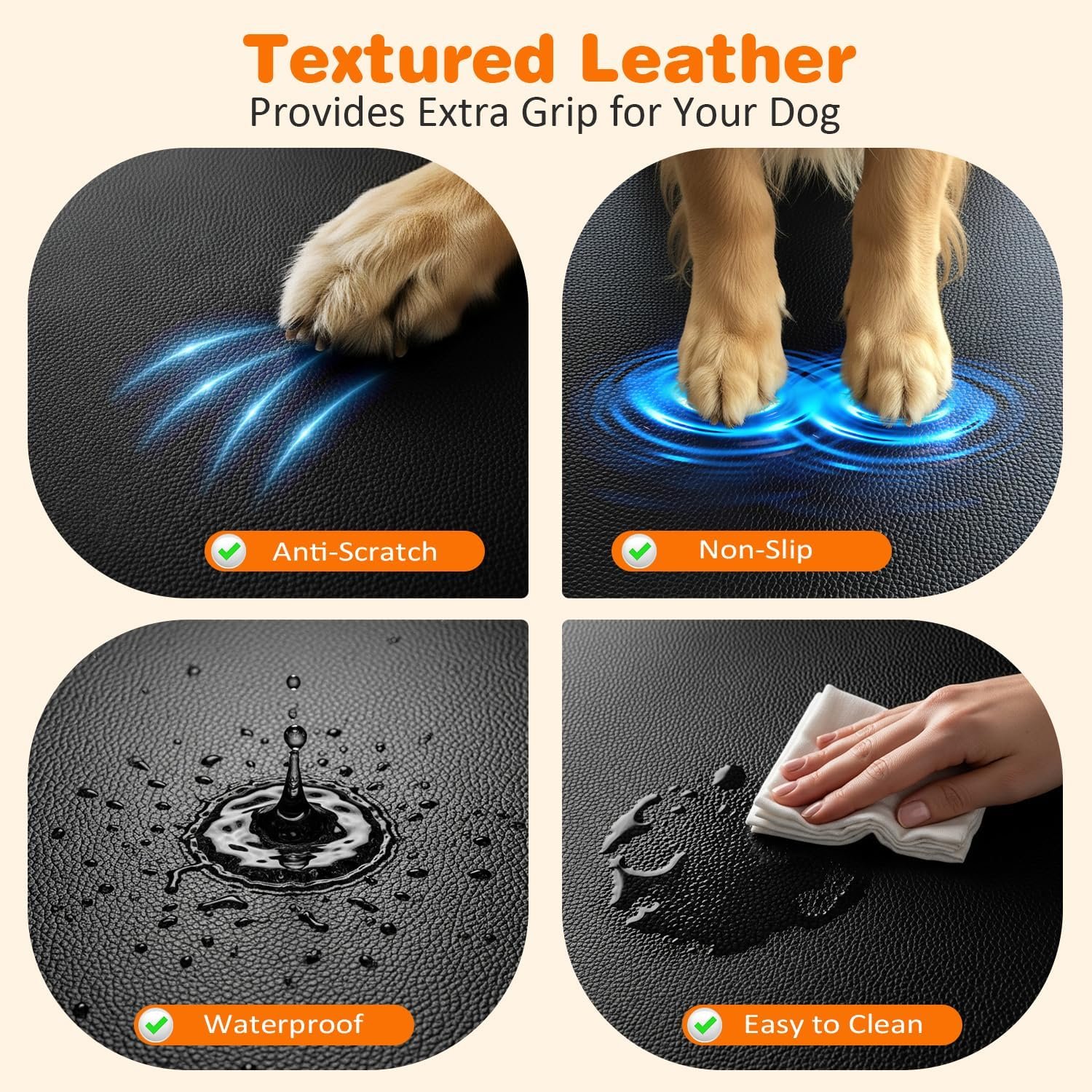URPOWER Hard Bottom Dog Car Seat Cover for Pets 100% Waterproof Seat Cover Hammock 600D Heavy Duty Scratch Proof Nonslip Durable Back Seat Covers for Cars Trucks and SUVs