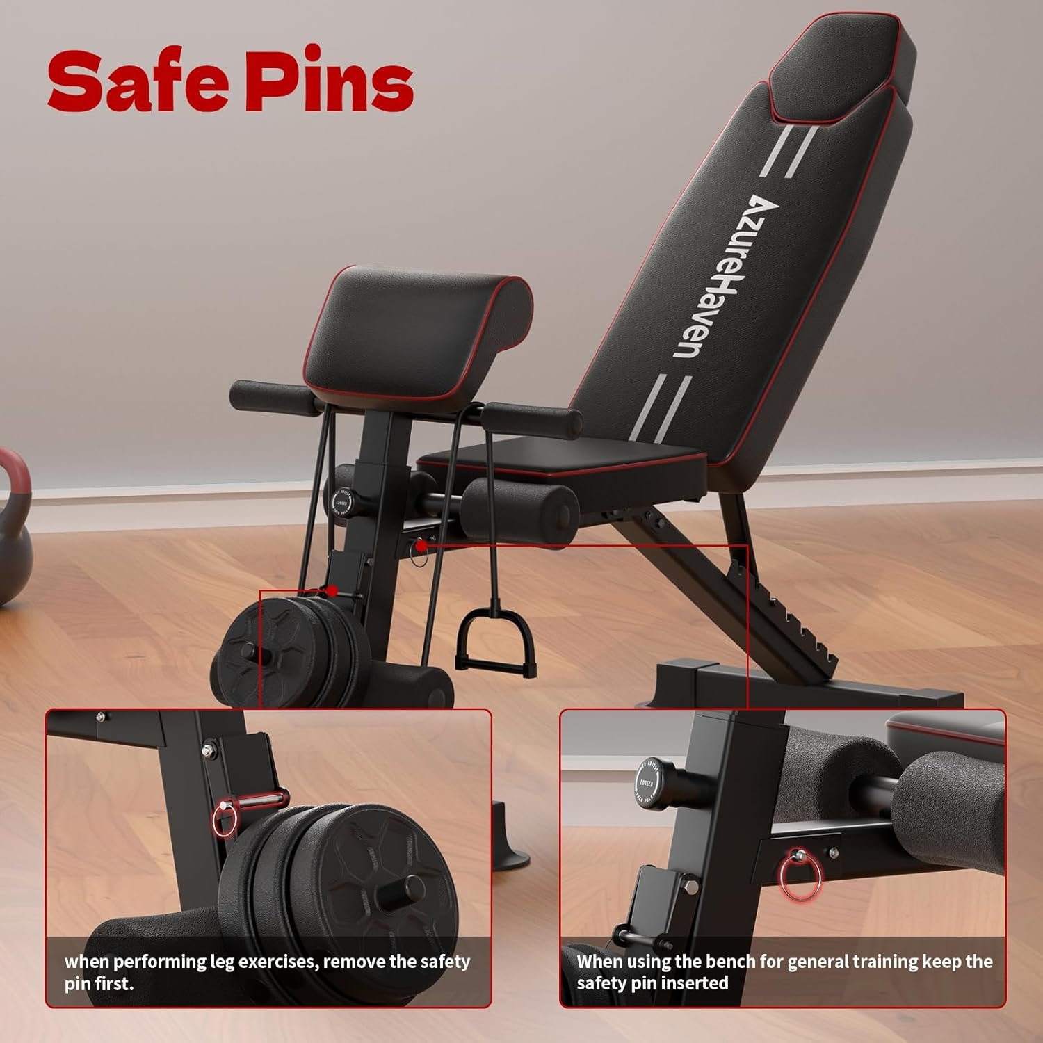 Adjustable Weight Bench, Foldable Incline Decline Flat Workout Bench for Home Gym Full Body Dumbbell Exercise, 660LBS Capacity (Black)