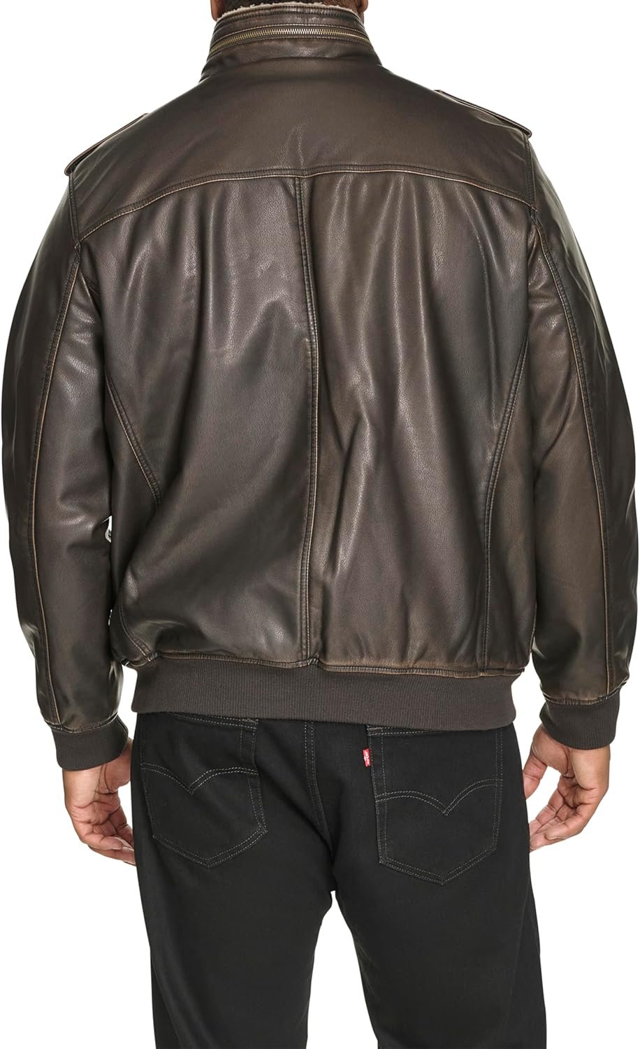 Levi's Men's Vintage Deer Faux Leather Aviator Bomber (Standard and Big & Tall)
