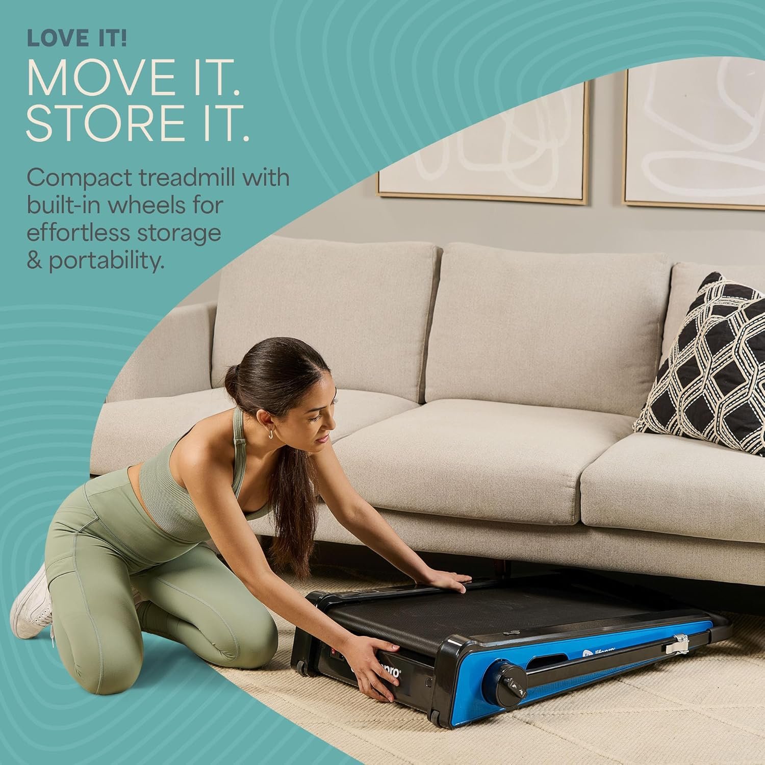 Lifepro Smallest Portable 30in Small Mini Walking Pad Treadmill Installation Free, Adjustable Incline, Under Desk Work Compact Treadmills for Home/Office - Max Load 220Lbs & Speed 3MPH