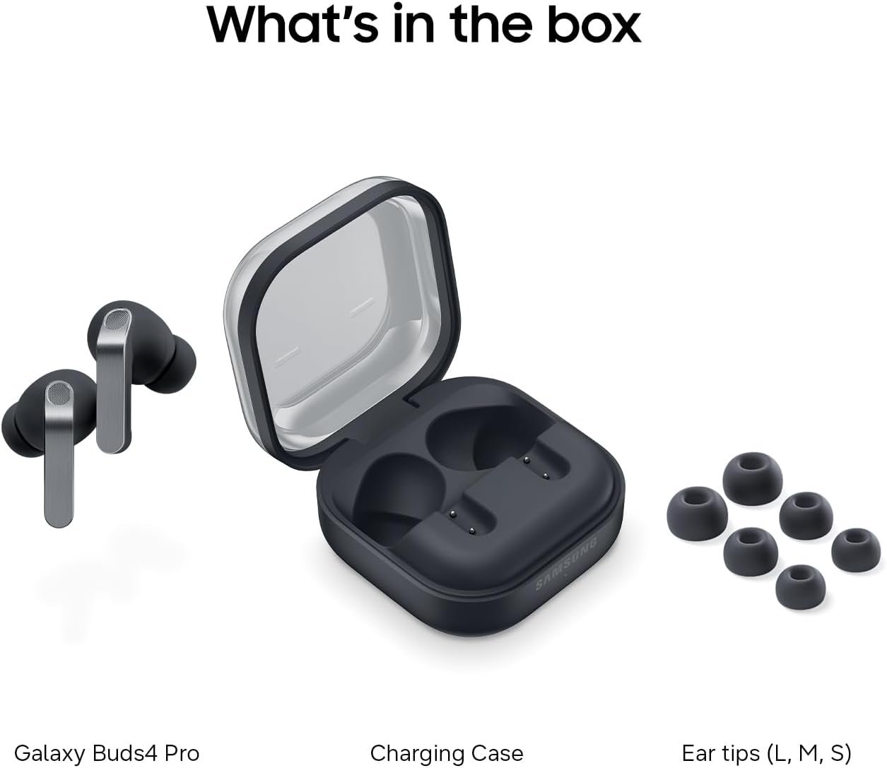 Samsung Galaxy Buds 4 Pro (2026) AI True Wireless Bluetooth Earbuds, Hi-Res Audio, 2-Way Speaker, ANC 2.0, Optimized Comfort, IP57, Live Translation, Black [US Version, 2 Yr Warranty]