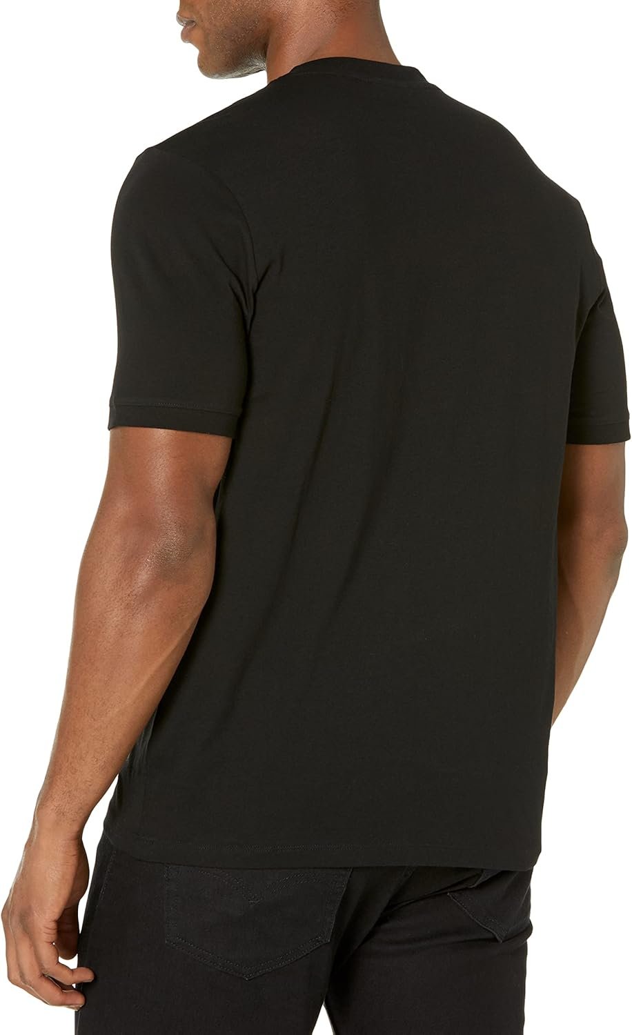 Hugo Mens Ribbed Crew Neck Regular Fit Center Logo T-Shirt