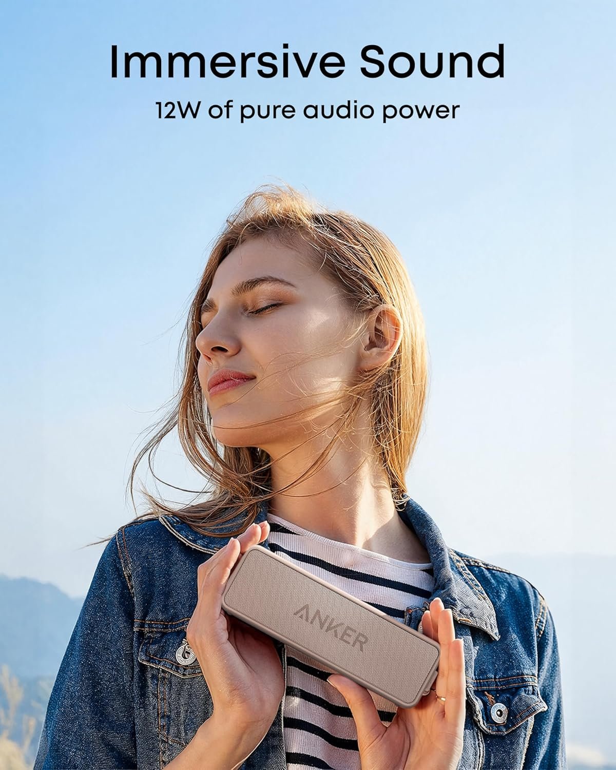 Anker Soundcore 2 Portable Bluetooth Speaker with Stereo Sound, Bluetooth 5, Bassup, IPX7 Waterproof, 24-Hour Playtime, Wireless, Speaker for Home, Outdoors, Travel