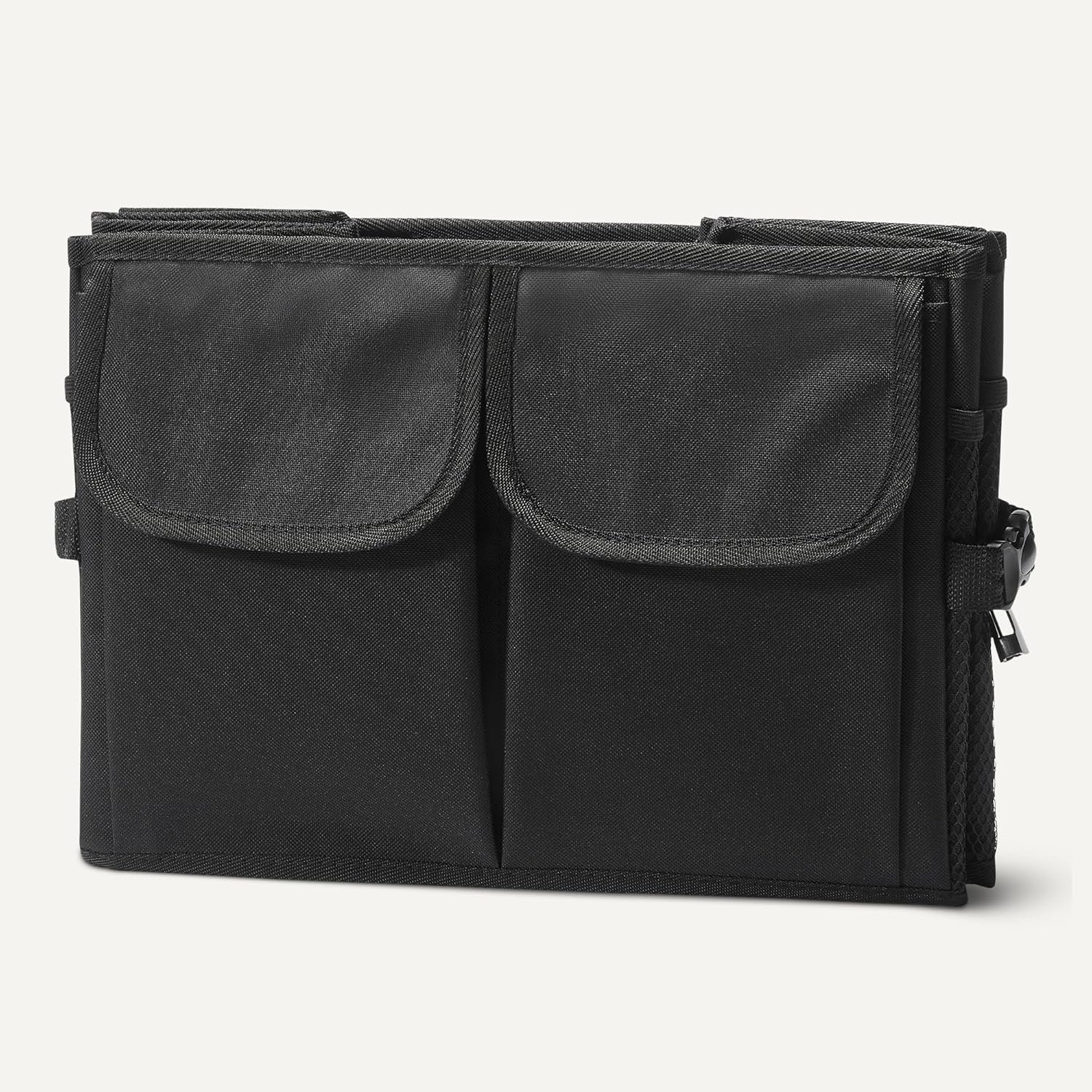 Amazon Basics Trunk Organizer for Car, Multi-Compartment Car Storage, Foldable, 13.5 Gallon, Black