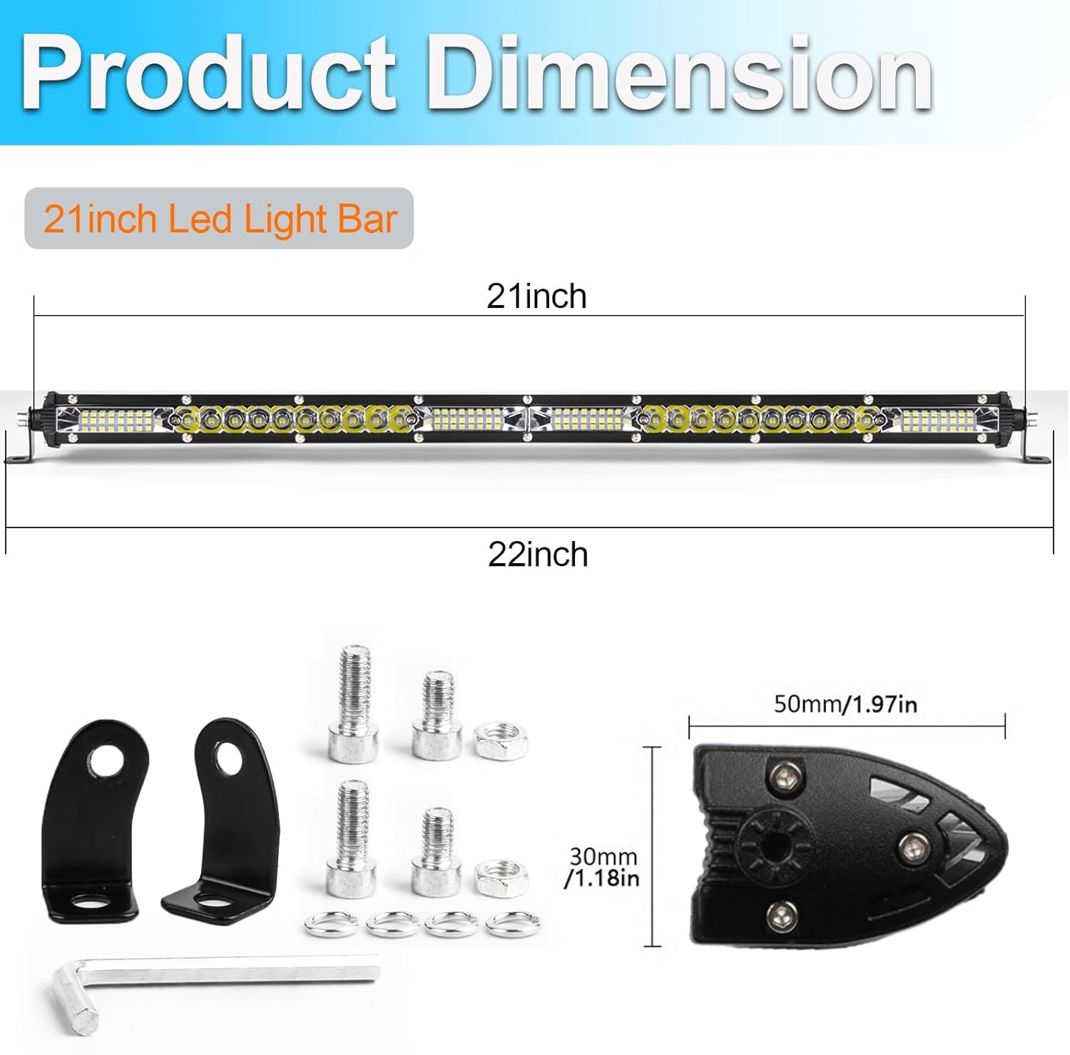 LIGBT 2Pcs 21 Inch 204W Slim LED Light Bar 4PCS LED Pods 4Inch 60W Spot Flood Combo Fog Driving Lights Work Light Roof Bumper Lamp Offroad Lights for 4x4 Trucks SUV ATV UTV