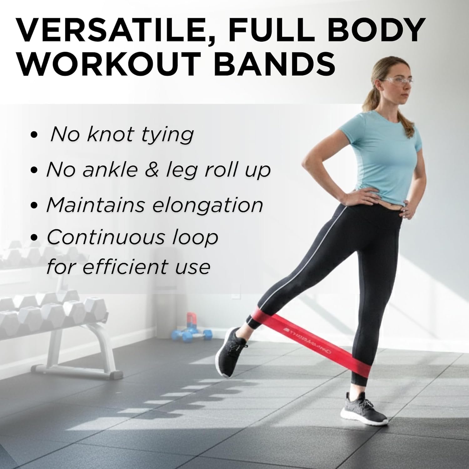 THERABAND Resistance Band Loop Set, 12" Workout Bands for Strength Training, Stretching & Physical Therapy, Set of 4 Color-Coded Exercise Bands with Varying Resistance Levels, Portable & Durable