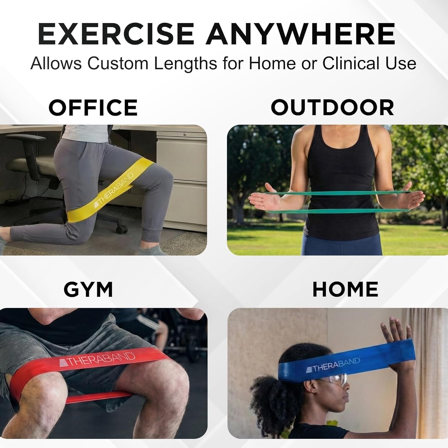 THERABAND Resistance Band Loop Set, 12" Workout Bands for Strength Training, Stretching & Physical Therapy, Set of 4 Color-Coded Exercise Bands with Varying Resistance Levels, Portable & Durable