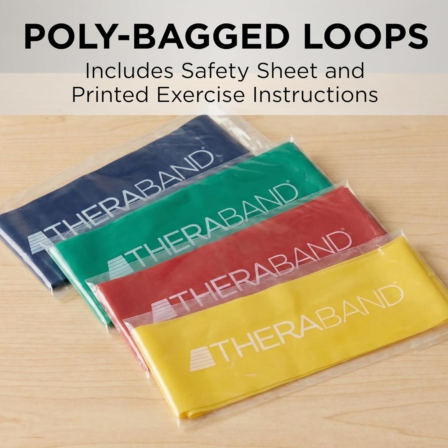THERABAND Resistance Band Loop Set, 12" Workout Bands for Strength Training, Stretching & Physical Therapy, Set of 4 Color-Coded Exercise Bands with Varying Resistance Levels, Portable & Durable