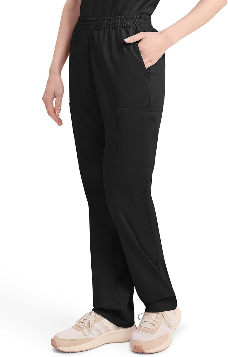 Dickies EDS Signature Scrubs for Women, Elastic Waist Pull-On Cargo Pants for Women in Soft Brushed Poplin - 86106