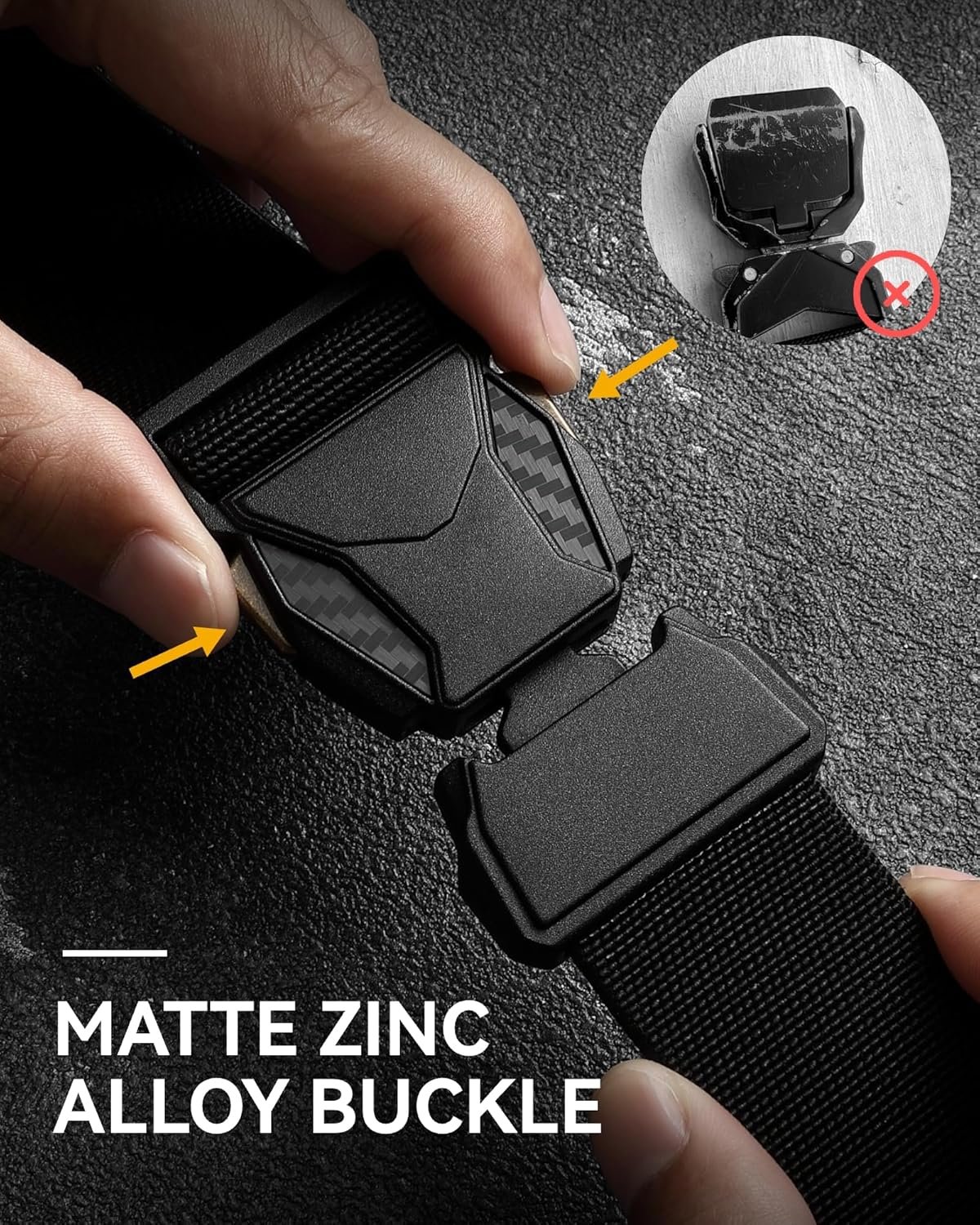 CHAOREN Tactical Belt - 1.5" Work Belt for Military EDC | Quick Release, Stretchy Nylon, Zinc Alloy Buckle, Heavy Duty, Hiking, EMT, EMS