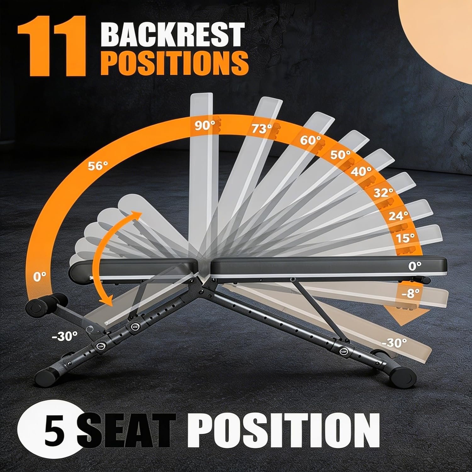 BARWING Adjustable Weight Bench Workout Bench, 1000/1300 LBS Heavy Duty Incline Decline Bench for Home Gym, Easy Assembly Foldable Training Lifting Bench