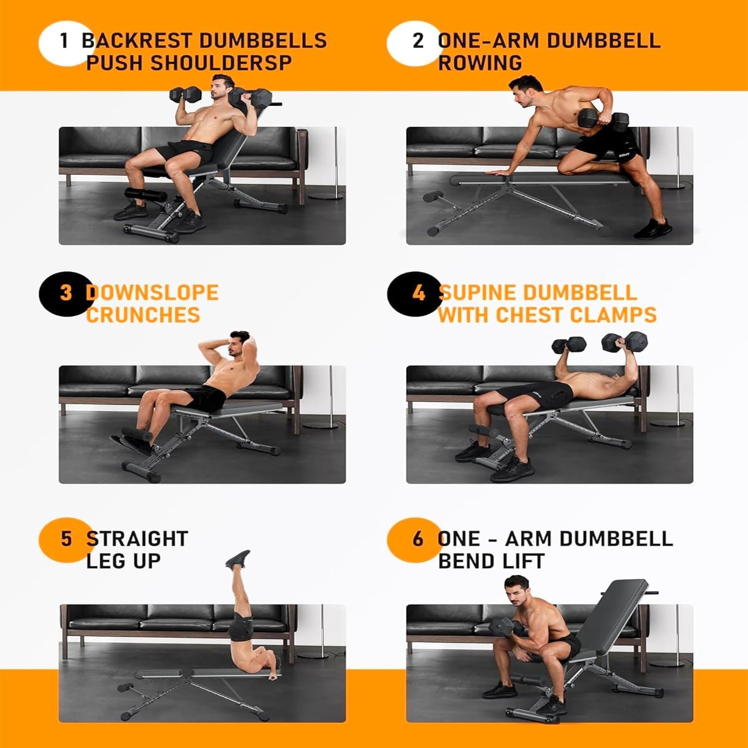 BARWING Adjustable Weight Bench Workout Bench, 1000/1300 LBS Heavy Duty Incline Decline Bench for Home Gym, Easy Assembly Foldable Training Lifting Bench