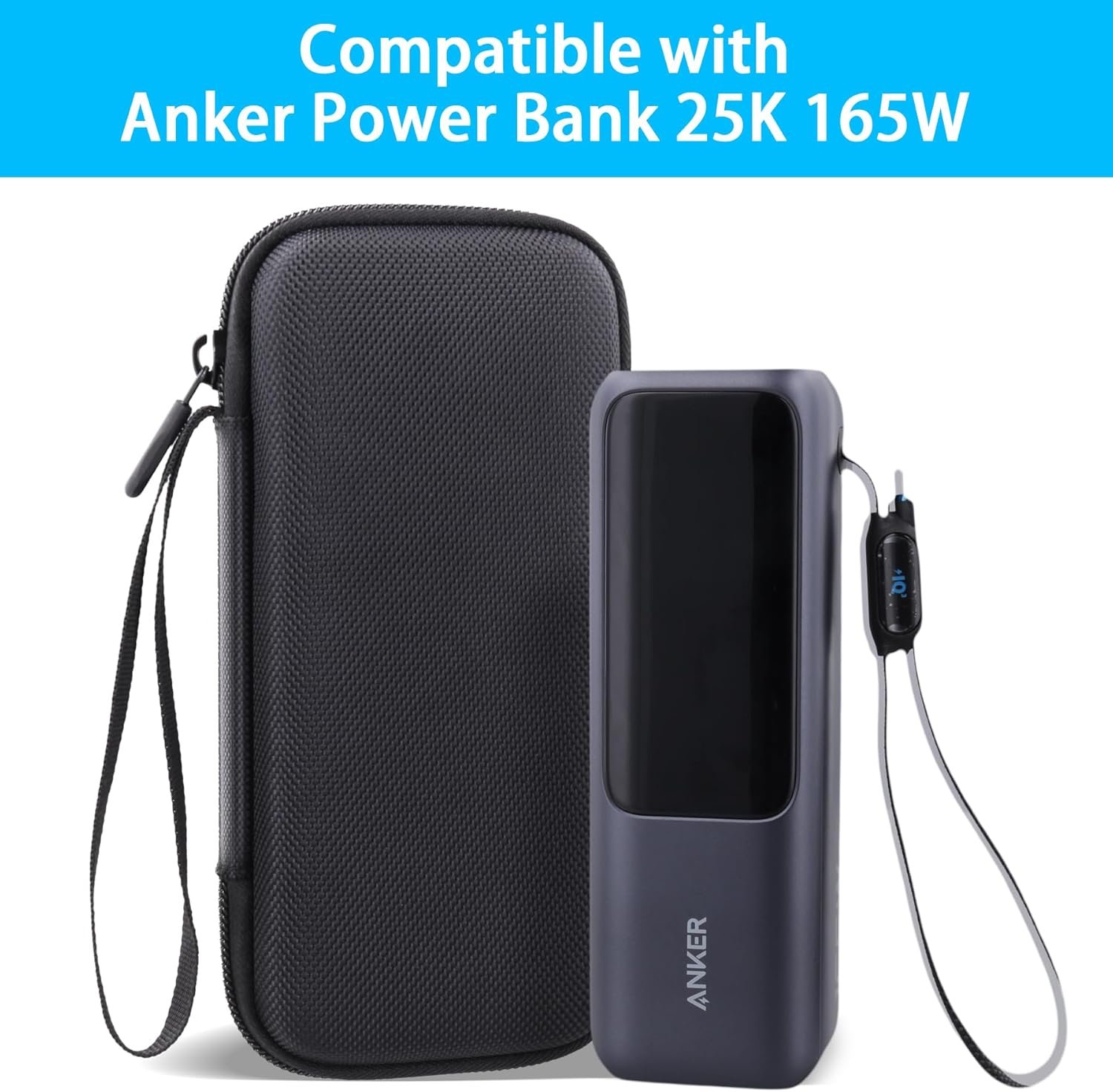 co2CREA for Anker 25,000mAh Laptop Power Bank, Hard Travel Case Compatible with Anker Zolo A1695 Power Bank 25K 165W, Case Only (Black Case)