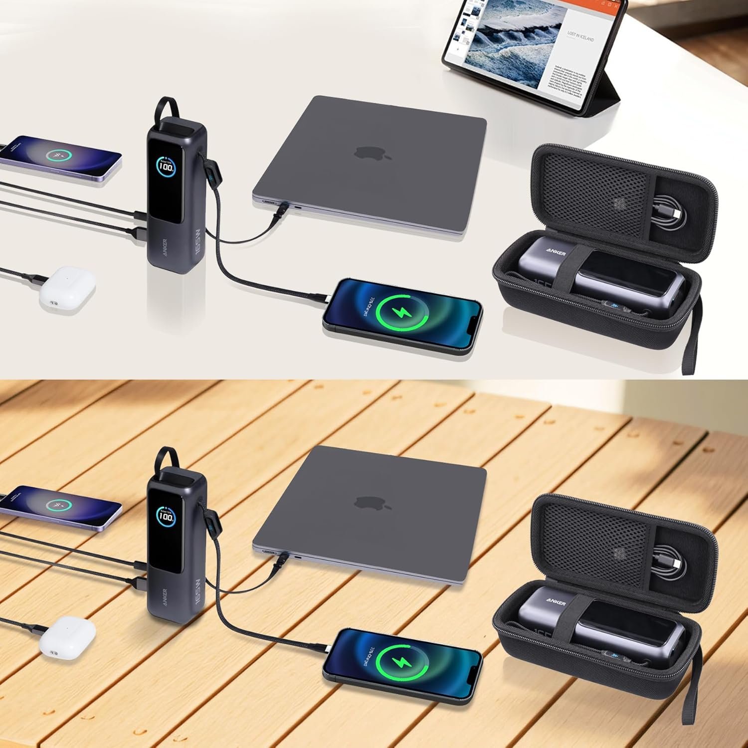 co2CREA for Anker 25,000mAh Laptop Power Bank, Hard Travel Case Compatible with Anker Zolo A1695 Power Bank 25K 165W, Case Only (Black Case)
