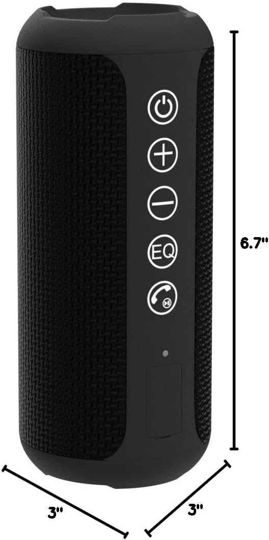 Ortizan Portable Bluetooth Speaker (1st Gen), IPX7 Waterproof, Wireless, Big Sound and Deep Bass, TWS Pairing, 30Hrs of Playtime, for Home/Party/Outdoor/Beach, Birthday Gifts for Men Women - Black