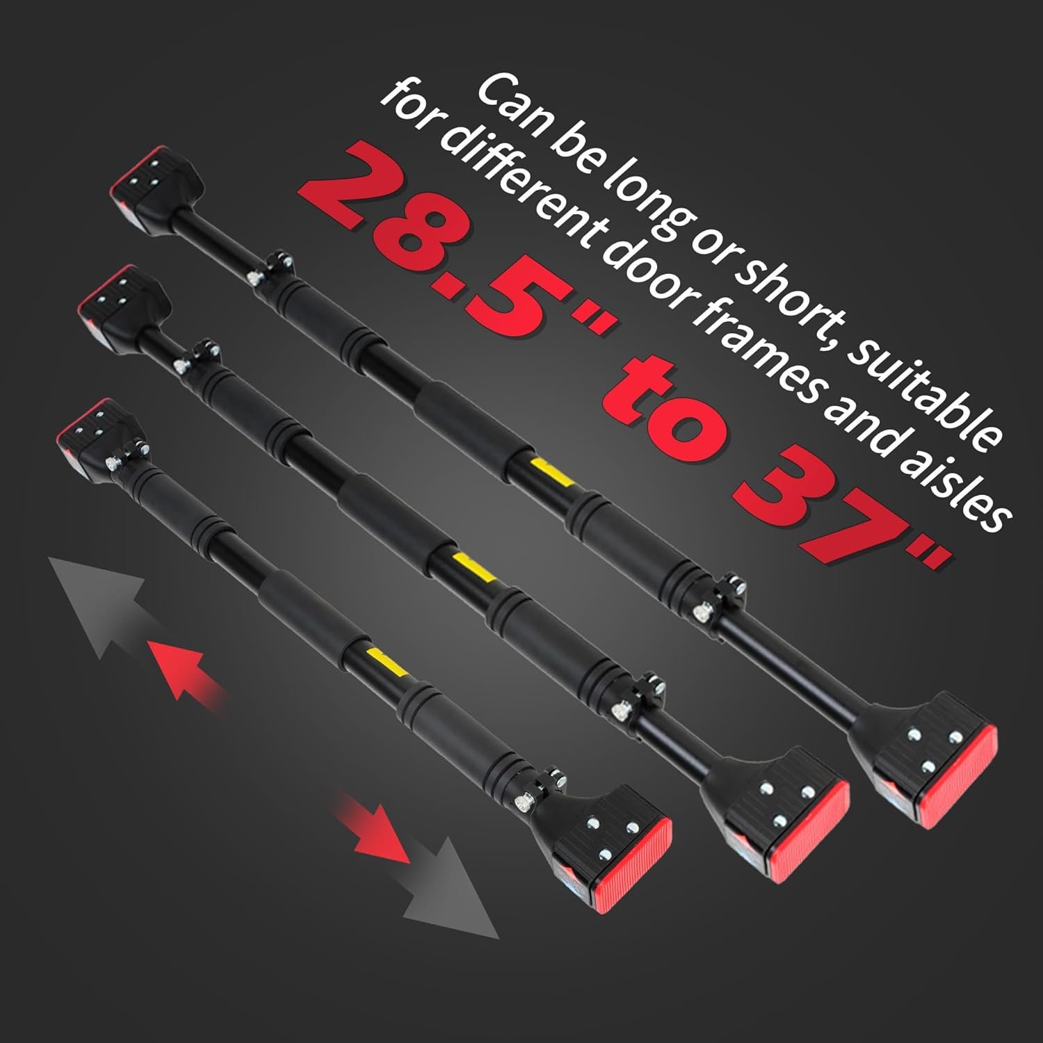 leikefitness Pull-Up Bar For Door Frame Chin Up Bar Upper Body Workout 28.3"- 37.8" Adjustable Portable Training Pull-Up Bars without Screw - Adjustable Width Locking Mechanism