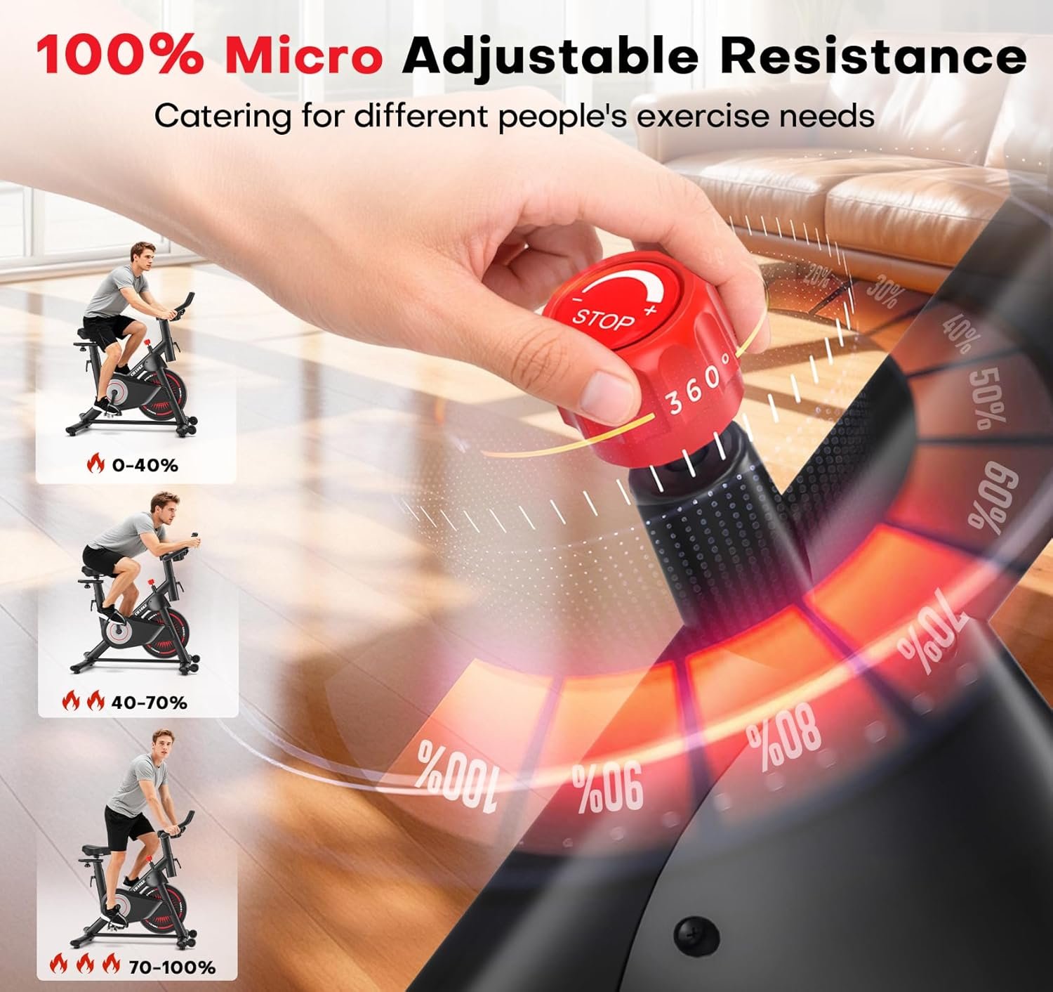 Exercise Bike, CHAOKE Quiet Adjustable Magnetic Resistance Stationary Bike for Home Cardio with App Compatible, 350LB Weight Capacity Indoor Cycling Bike with Comfortable Seat & Digital Display