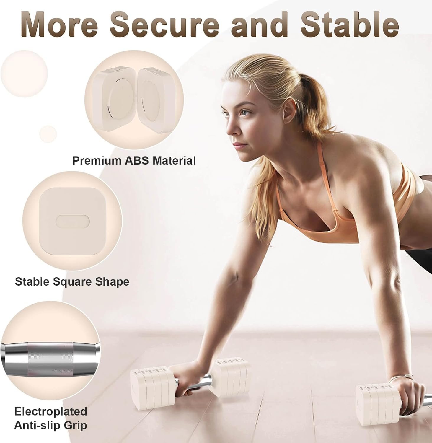 Hezeyferg 30.8LB Adjustable Dumbbell Set, Each Adjustable Weight Dumbbell with 6 Levels 4.4/6.6/8.8/11/13.2/15.4lb, Hand Weights Set for Men/Women Home Gym Exercise Workout
