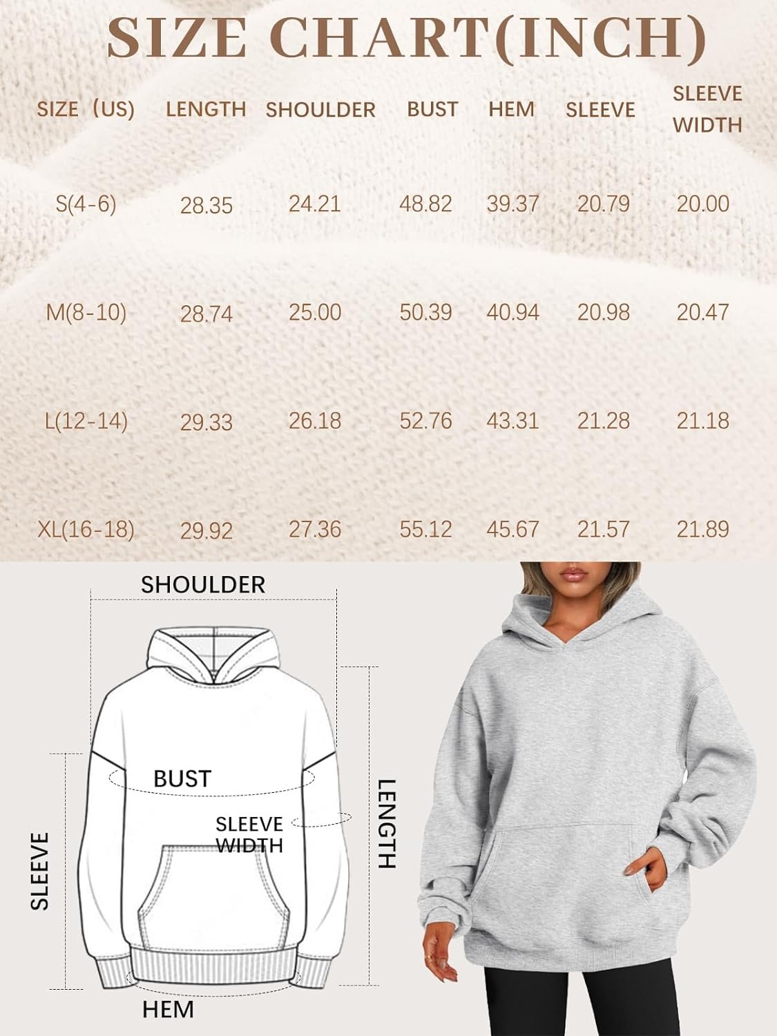 EFAN Women's Oversized Comfort Fleece Hoodies, Cozy Trendy Pullover Sweatshirts with Pockets For Fall & Winter