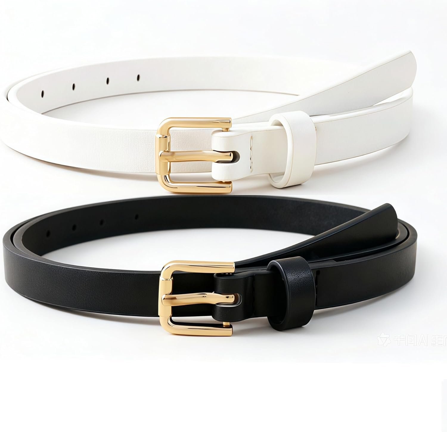 HOTWILL 4 Pack Women Skinny Belts for Jeans Dress Thin Waist Belt for Ladies