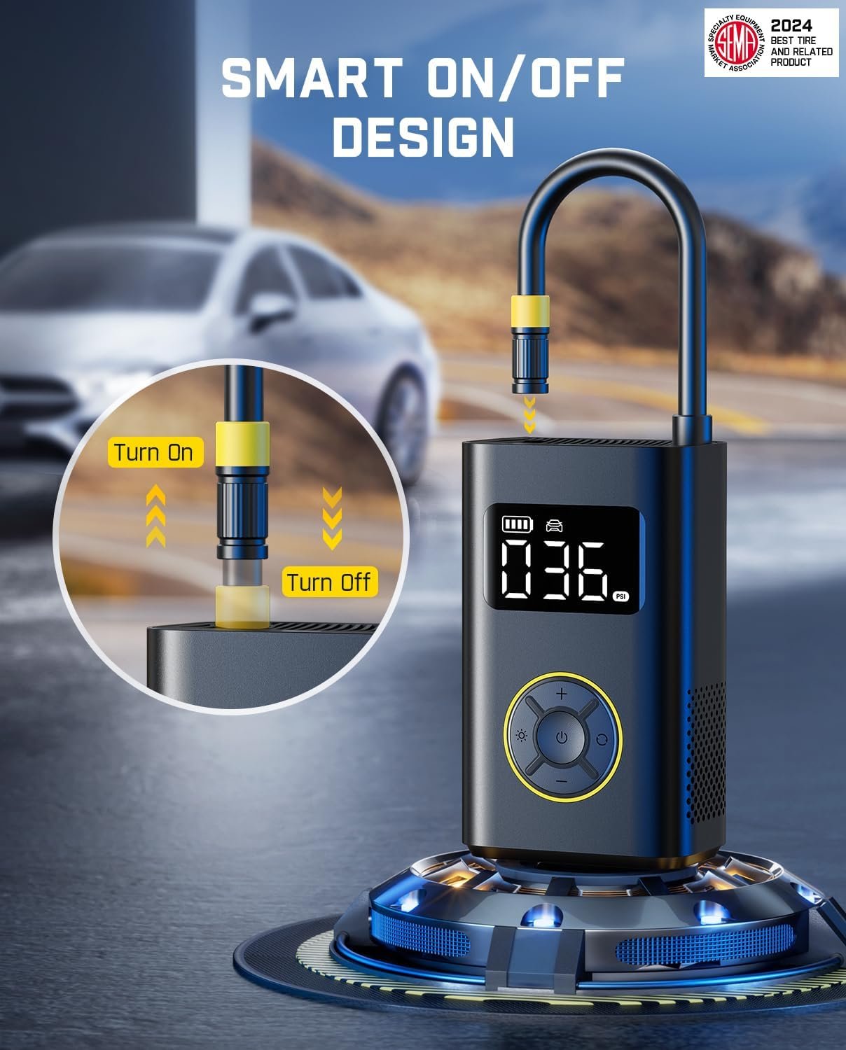 Fanttik X9 Pro Portable Tire Inflator for Compact Car, 1Min Fast Inflate Electric Bike Pump with Digital Tire Pressure Gauge, 150PSI Air Compressor for Electric Bikes, Motorcycle, Ball, Ideal for Dad