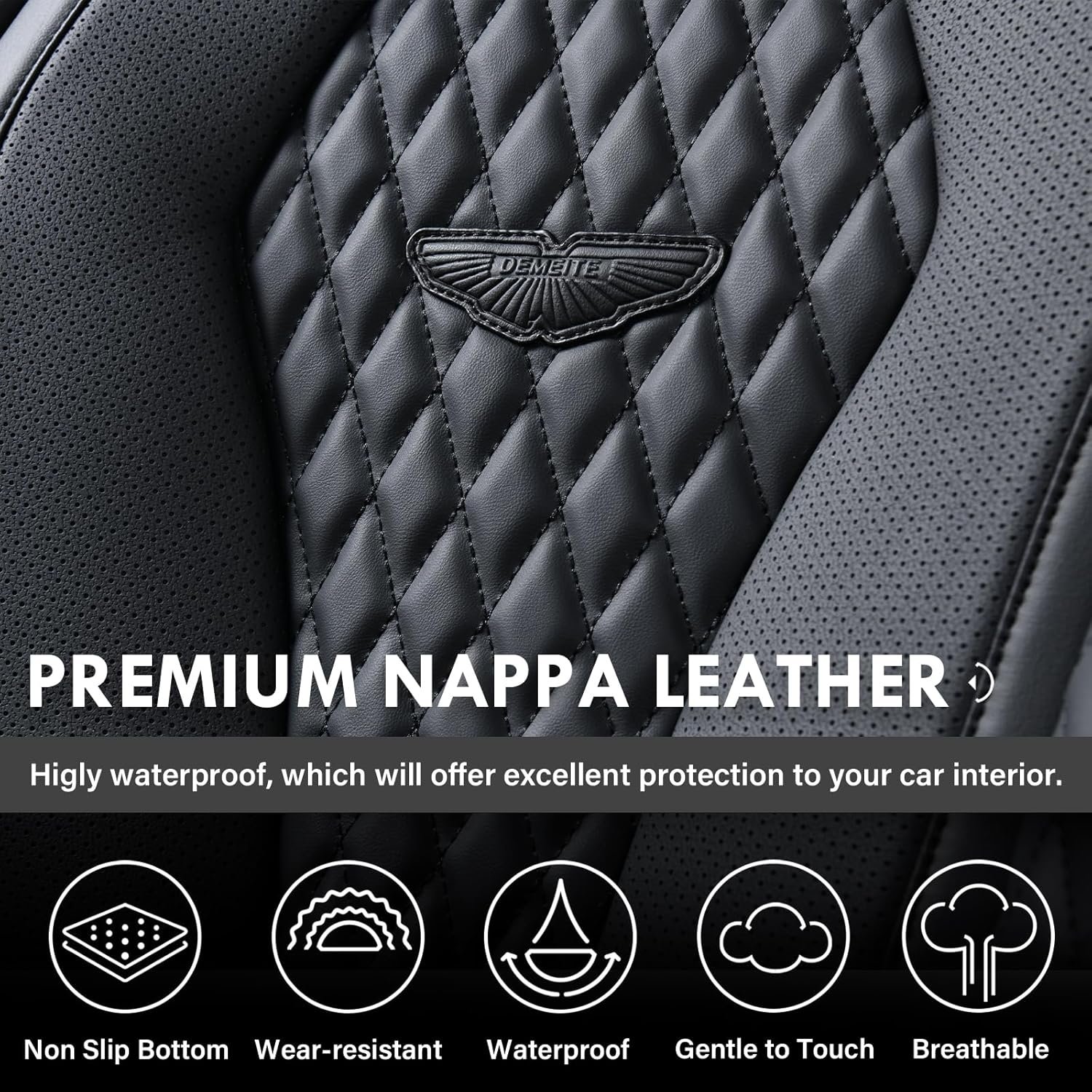 Coverado Car Seat Covers Full Set, Black Seat Covers, Automotive Car Seat Cover, Car Seat Cushion, Car Seat Covers Front Seats Back Seat Covers, Car Seat Protector Universal Fit Most Cars