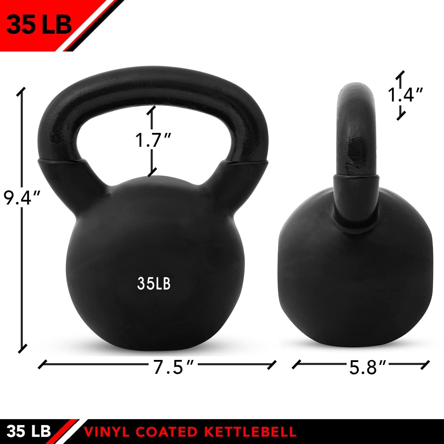 JFIT Kettlebell Weights Vinyl Coated Iron