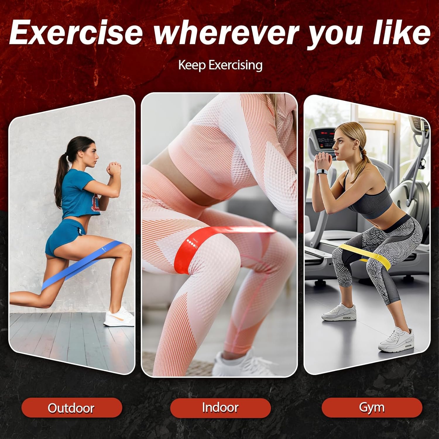 Resistance Bands for Working Out, 5 Levels Resistance Exercise Bands with Woven Bag, Bands for Working Out Women Men, Yoga, Pilates, Rehabilitation Training
