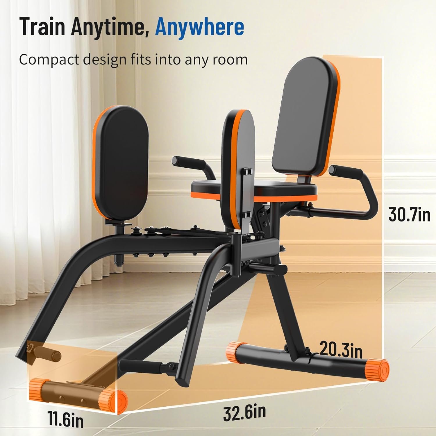 HXD-ERGO Hip Abductor Machine for Home Gym, Glute Machine & Thigh Workout Equipment, Booty Builder with Plush Padding, Compact Leg Exercise Euipment for Women & Men
