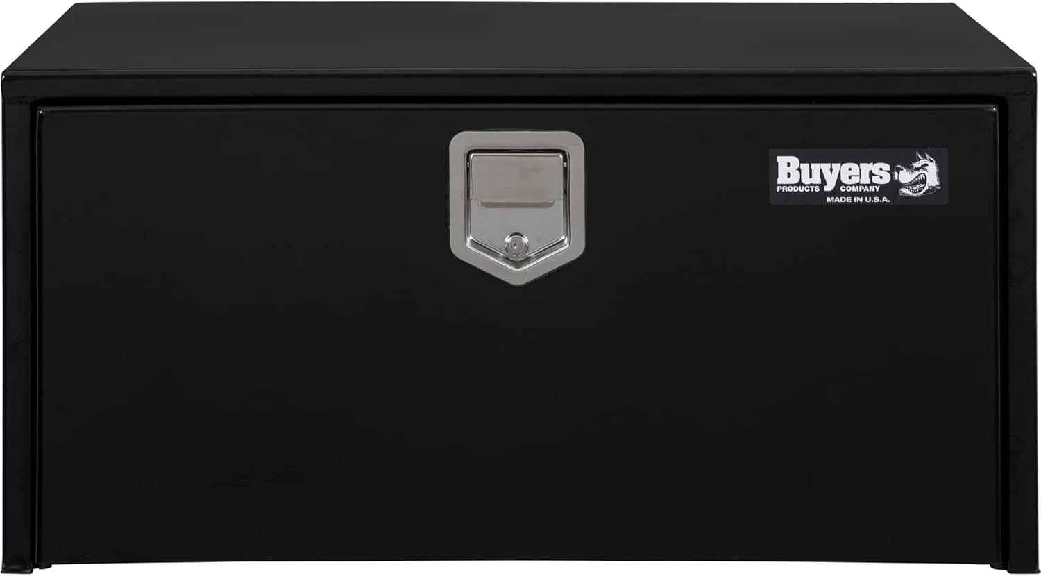 Buyers Products 1703100 14x16x24 Inch Black Steel Underbody Truck Box, Locking Paddle Latch, Recessed Drop Door, Weatherproof Tool Storage for Flatbed and Service Body Trucks, 14 Gauge Steel
