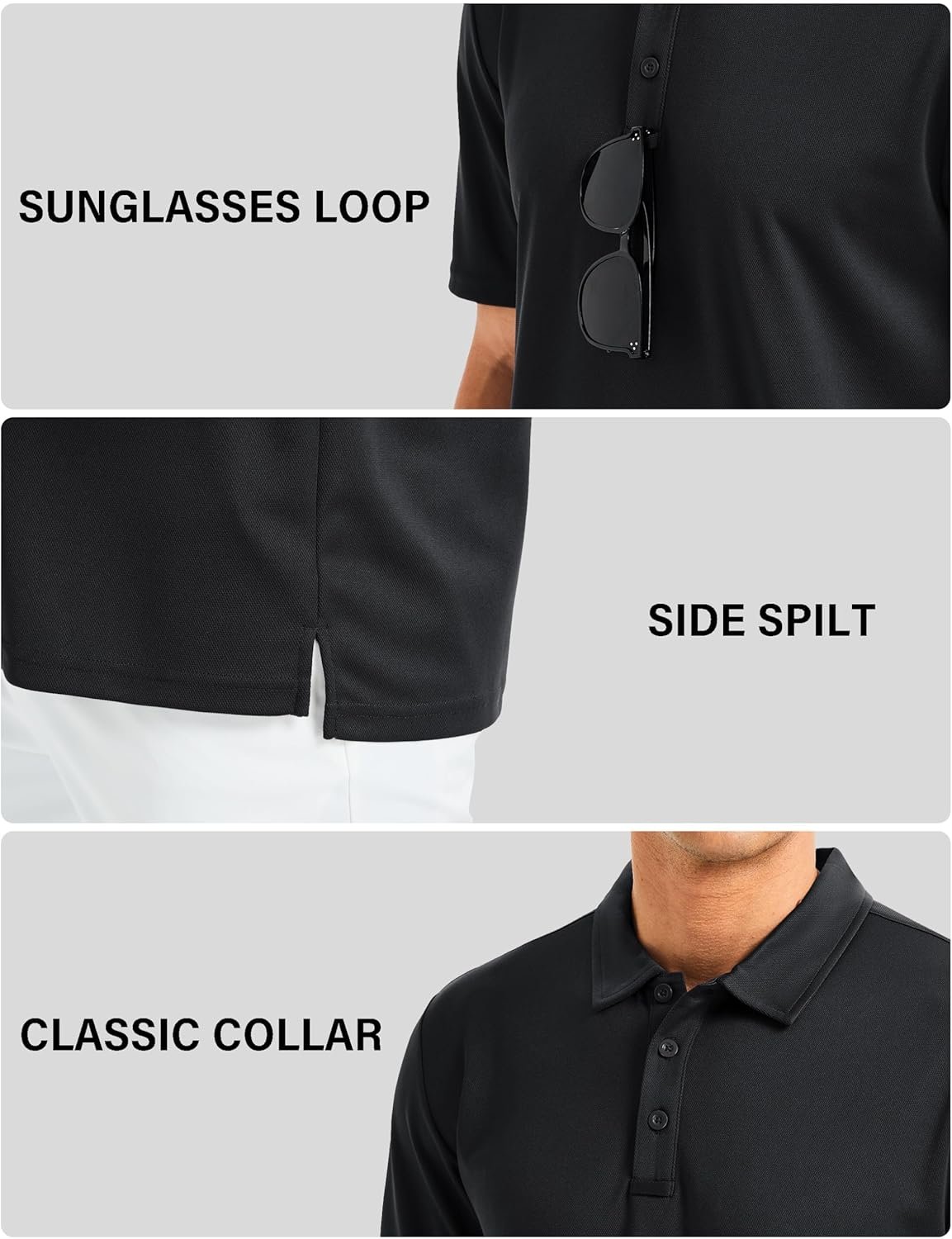 MAGCOMSEN Men's Polo Shirts Short Sleeve Golf Quick Dry Collared Moisture Wicking Athletic Performance Polos