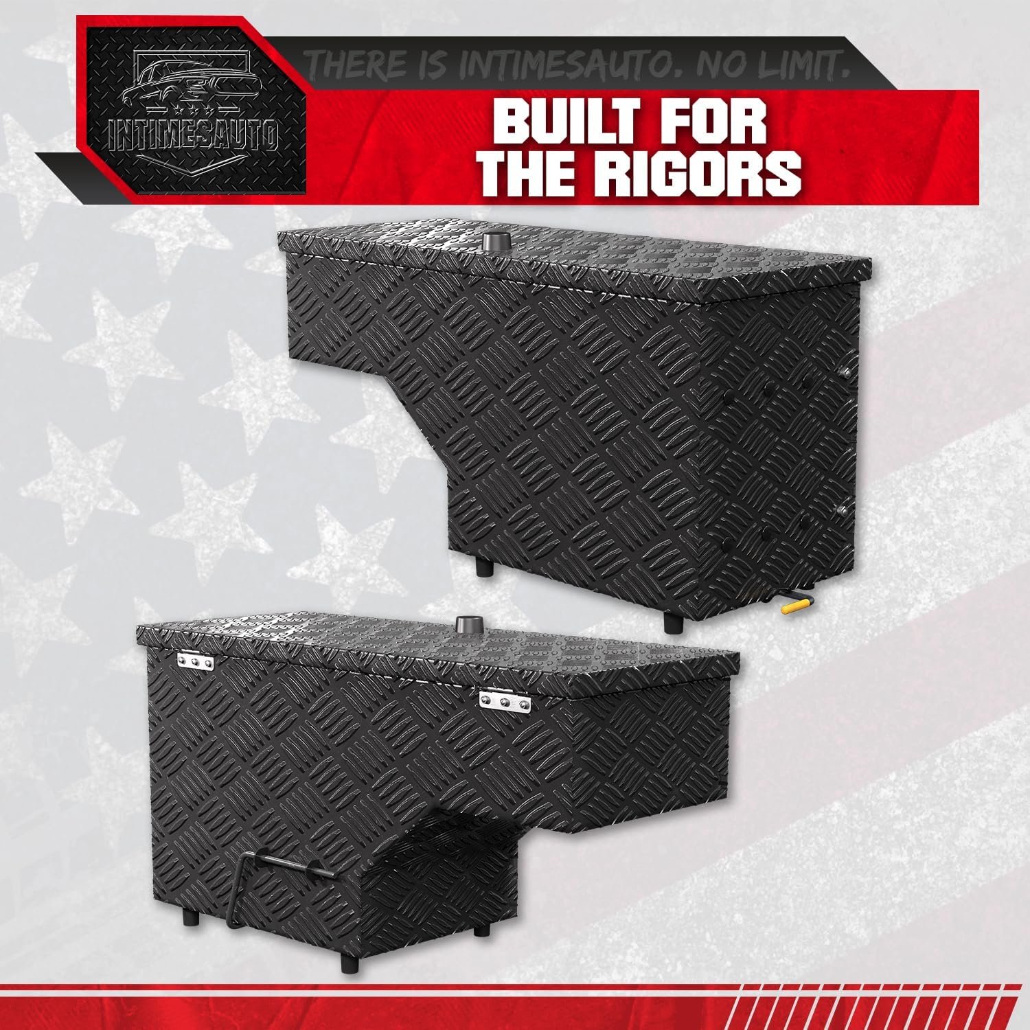 All Metal Truck Bed Swing Tool Box for 2017-2026 Ford F-250 F-350 Super Duty Passenger Side, Rotatable Wheel Well Storage Case Toolbox with Keyless Combination Lock for Off-Road Enthusiast