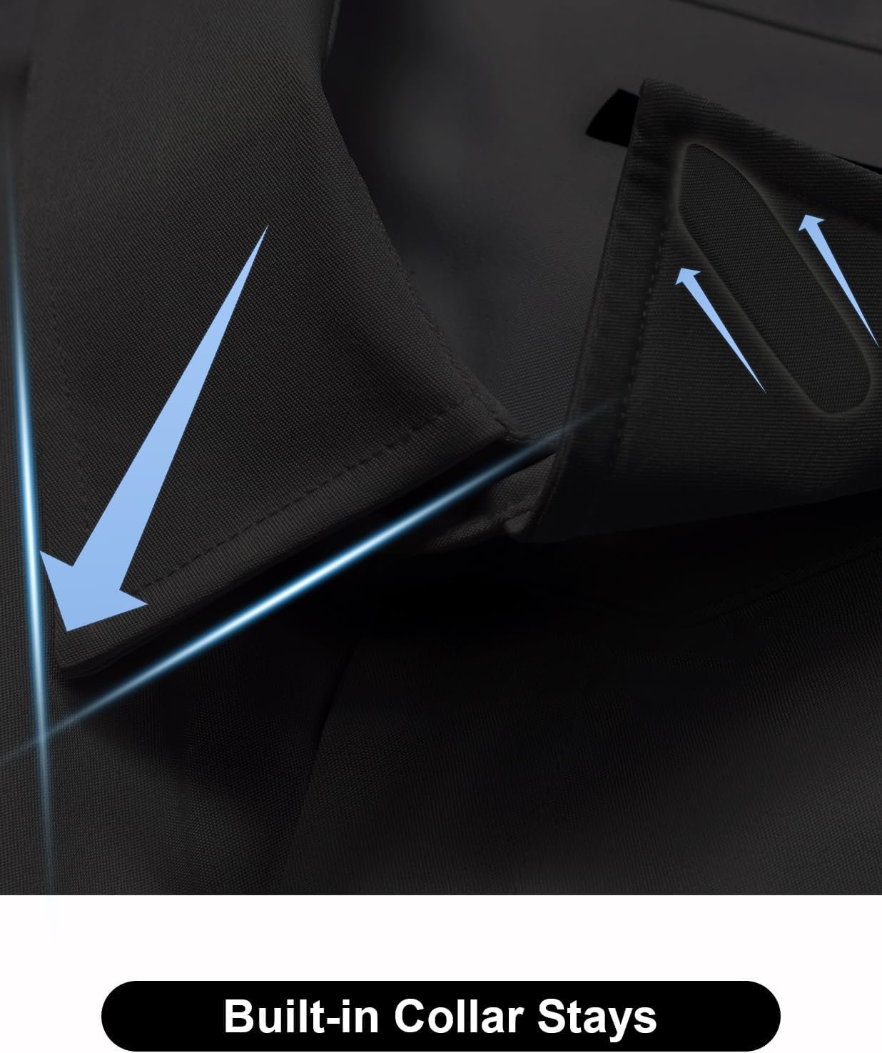 Mens Dress Shirts Long Sleeve Built in Collar Stays Wrinkle-Free Button Down Shirt Regular Fit Dress Shirt S-4XL