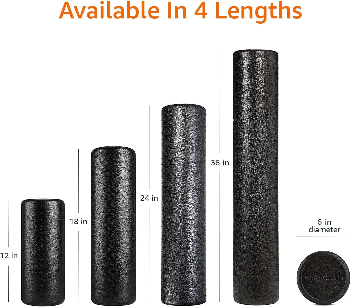 Amazon Basics High-Density Foam Roller for Exercise, Stretching and Muscle Recovery, 36 Inches, Black