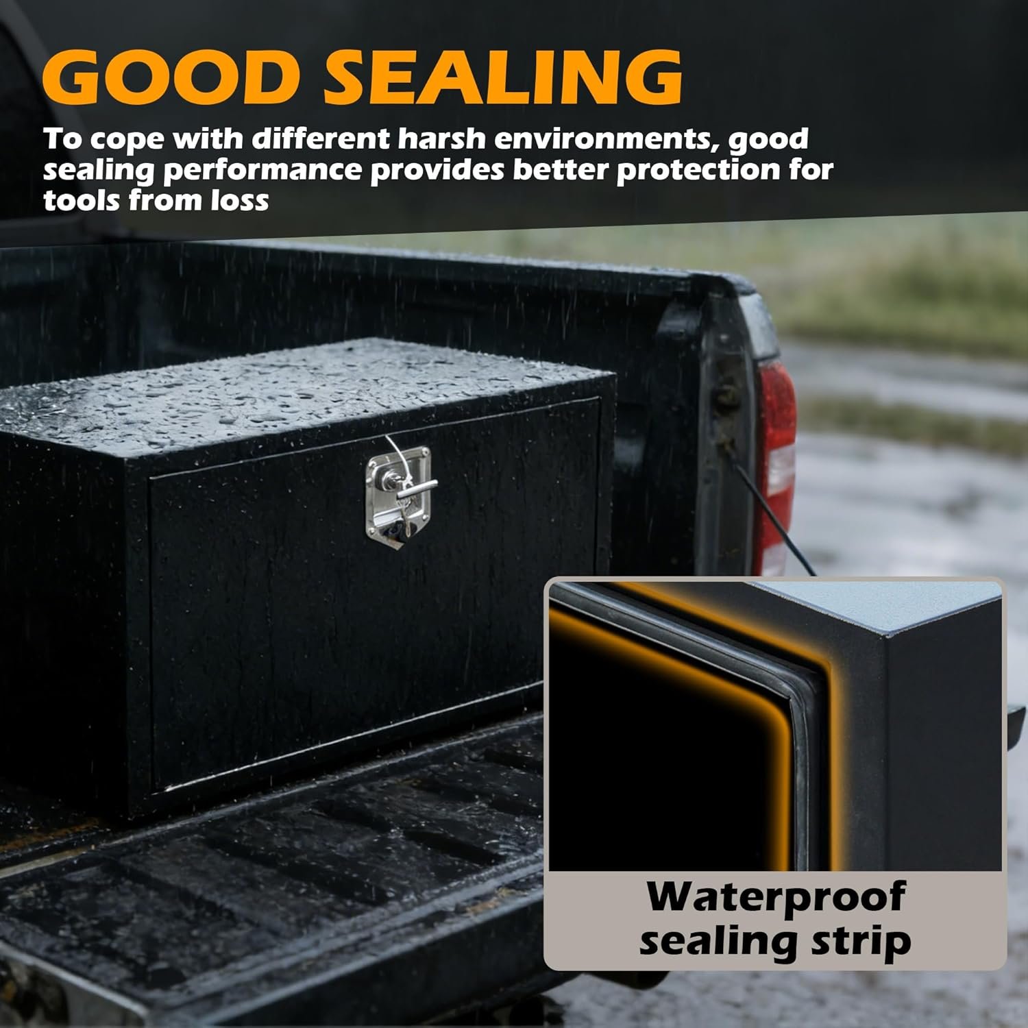 30" Underbody Truck Tool Box, Heavy Duty Steel Underbody Toolbox with T-Handle Lock & Weatherproof Seal, Lockable Truck Trailer Tool Box for Pickup, Flatbed, RV, Van, Utility Tractor - 30 x 18 x 18