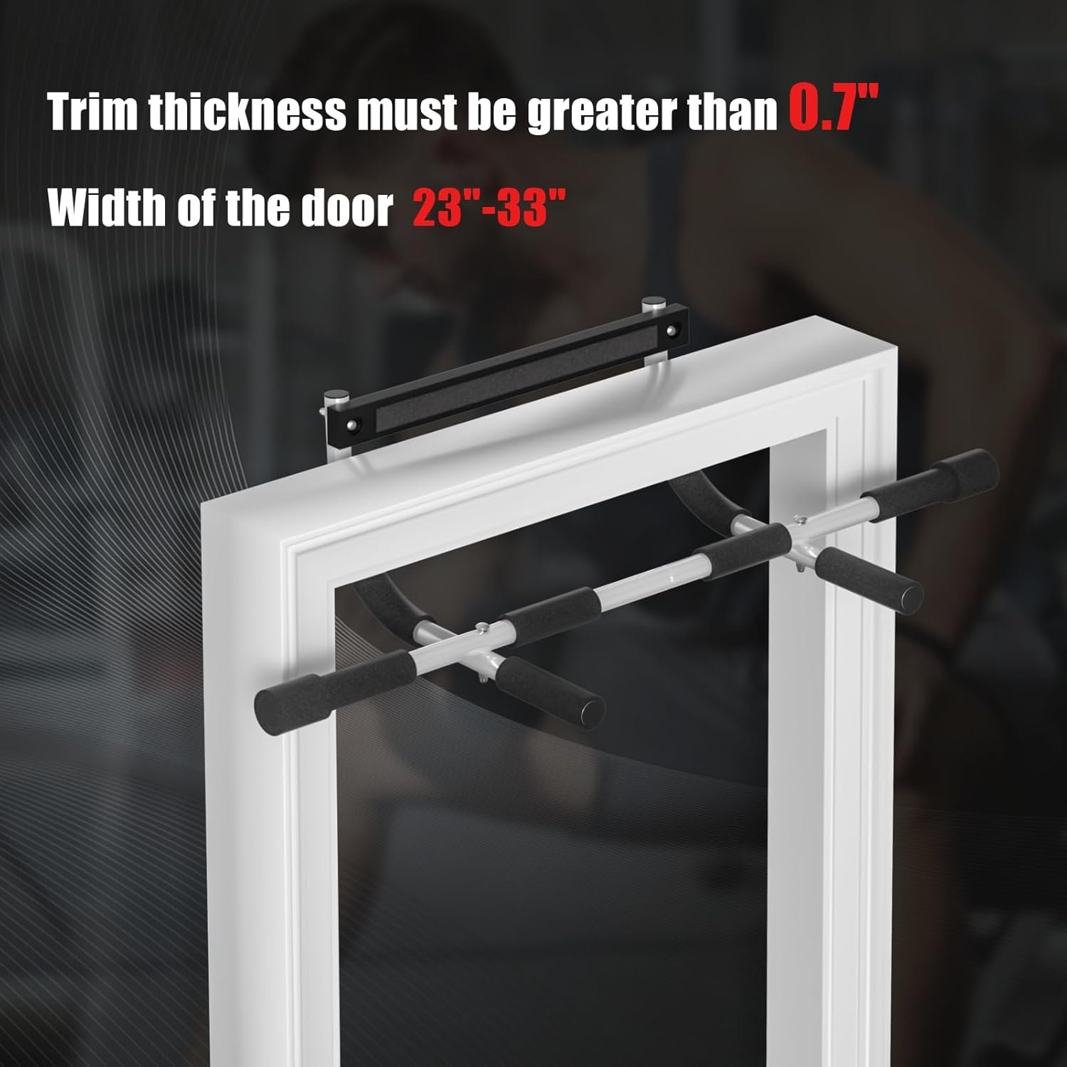 Pull Up Bar for Doorway, Portable Pull-up Bar for Strength Training, Body Fitness Workout Bar With Thickened Steel, Indoor Chin-Up Bar&Upper Body Workout Bar Fitness Trainer for Home and Gym